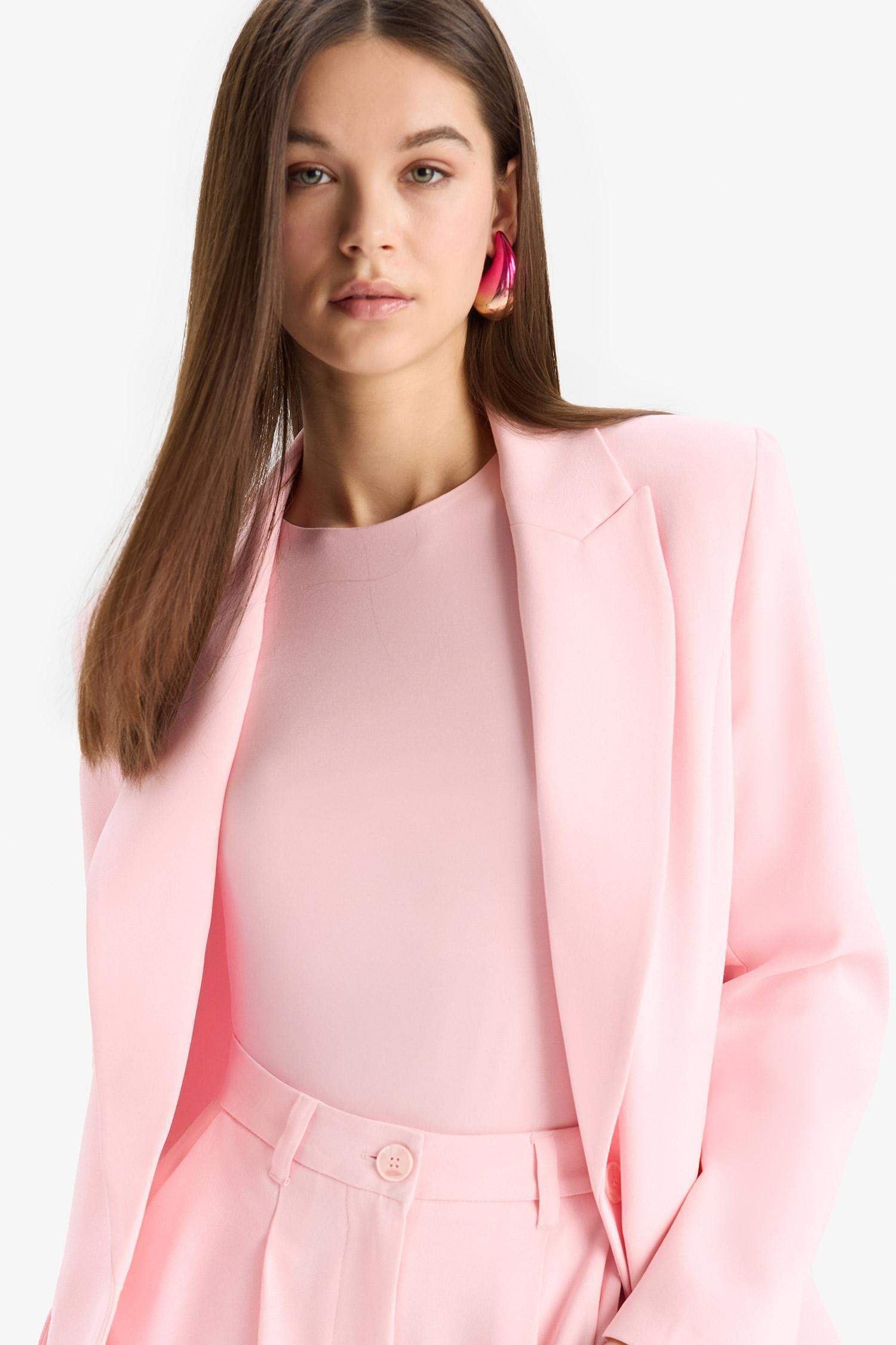 Afra x DeFacto Oversize Geniş Kalıp Krep Blazer Ceket