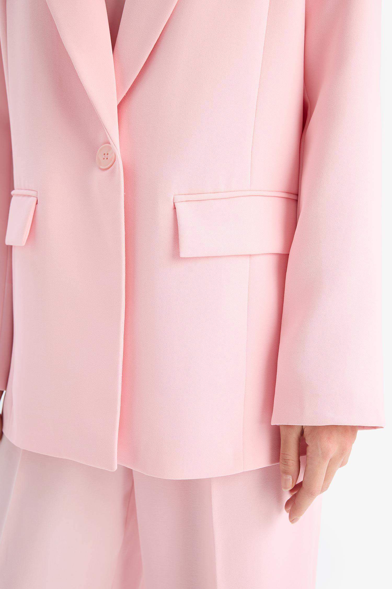 Afra x DeFacto Oversize Geniş Kalıp Krep Blazer Ceket