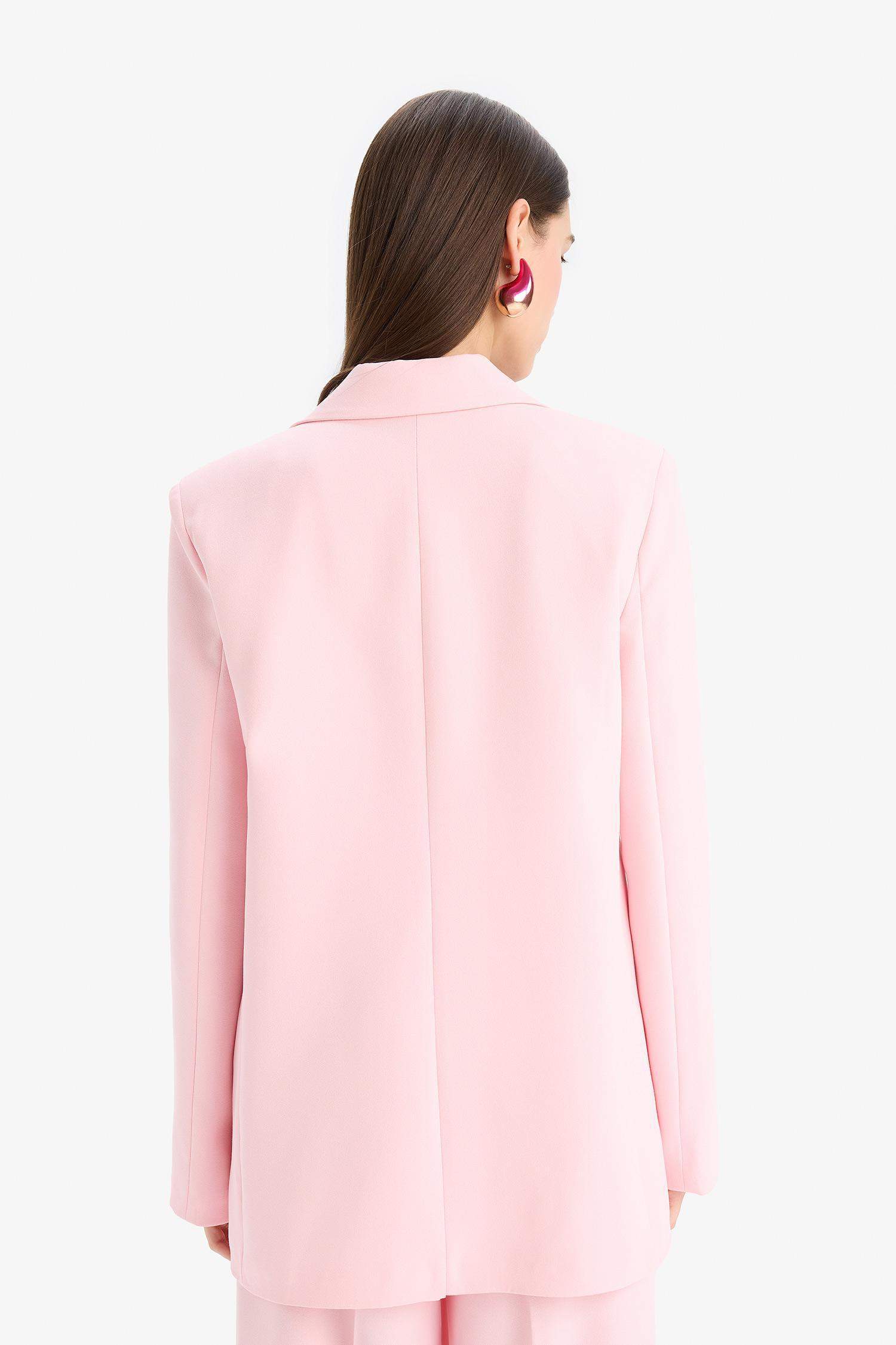 Afra x DeFacto Oversize Geniş Kalıp Krep Blazer Ceket