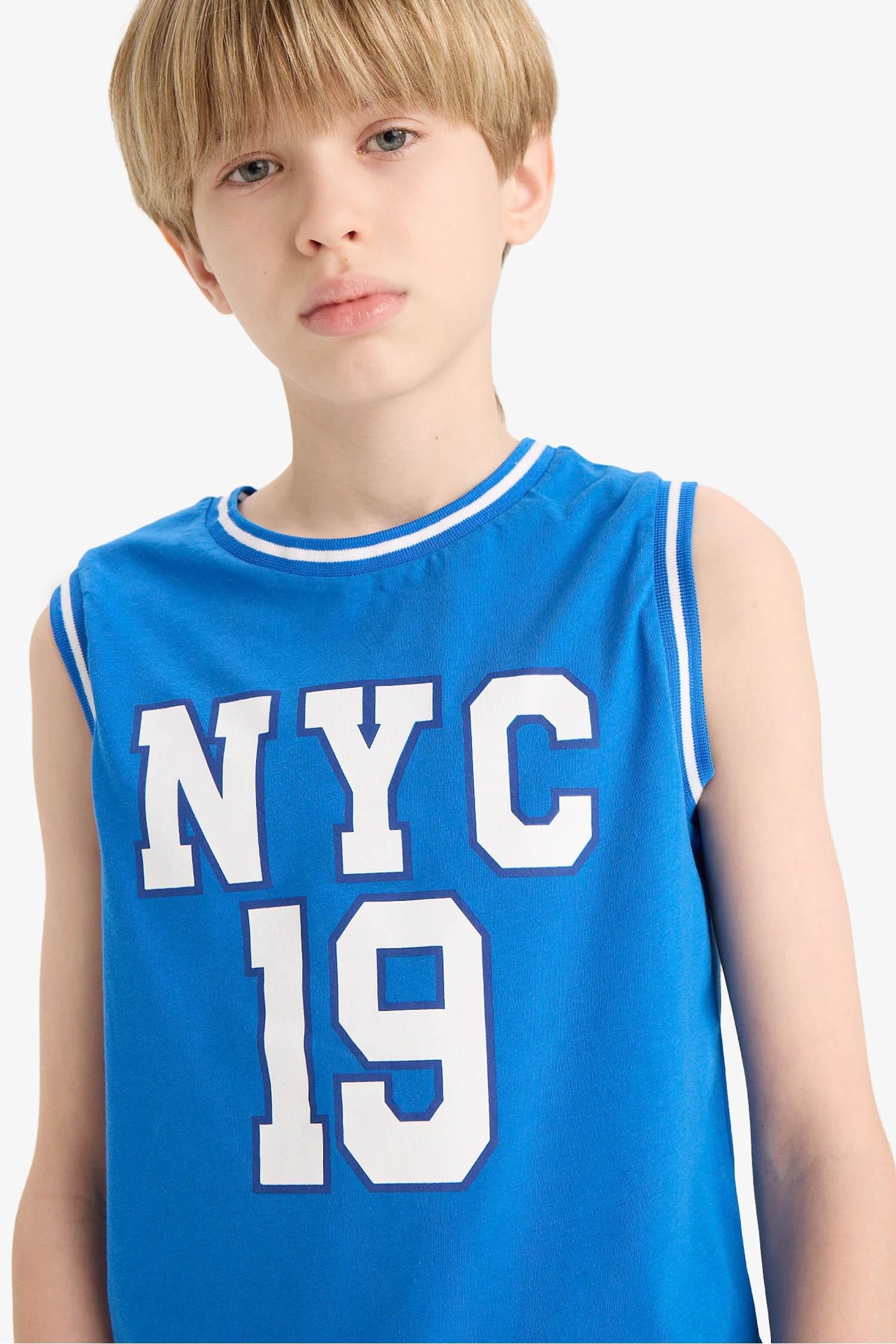 Erkek Çocuk 2'li Takım Baskılı Atlet Beli Lastikli Şort