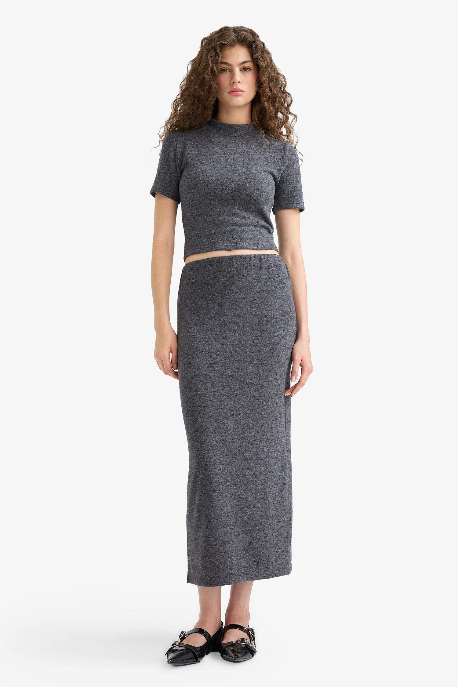 Pencil Skirt High Waist Maxi Knitted Skirt