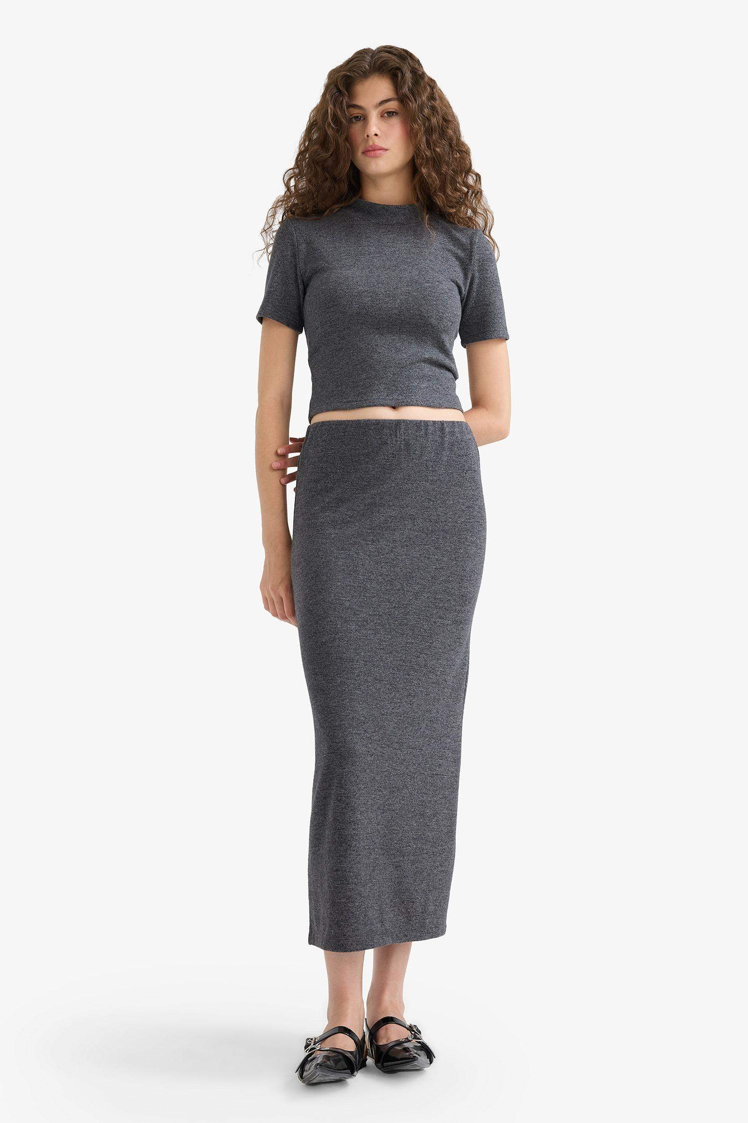 Pencil Skirt High Waist Maxi Knitted Skirt