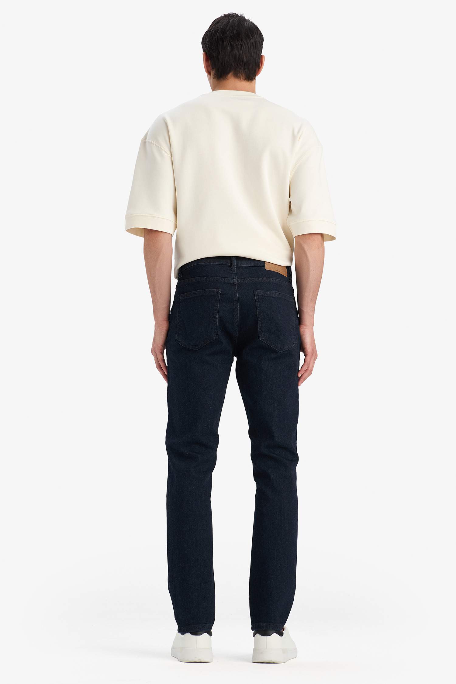 سروال جينز سليم فيت بخصر عادي