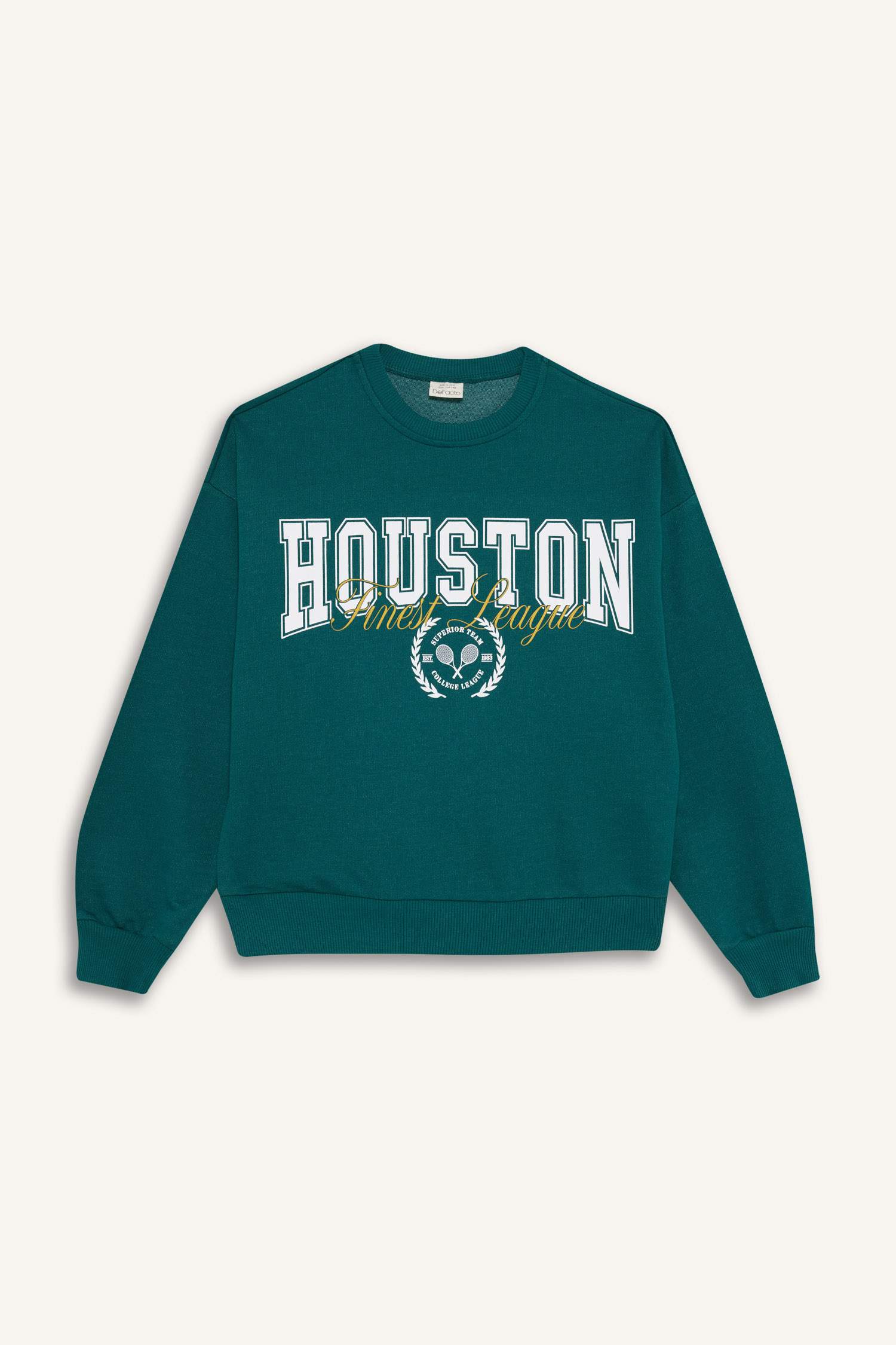 سويت شيرت بناتي قصة مريحة مطبوع