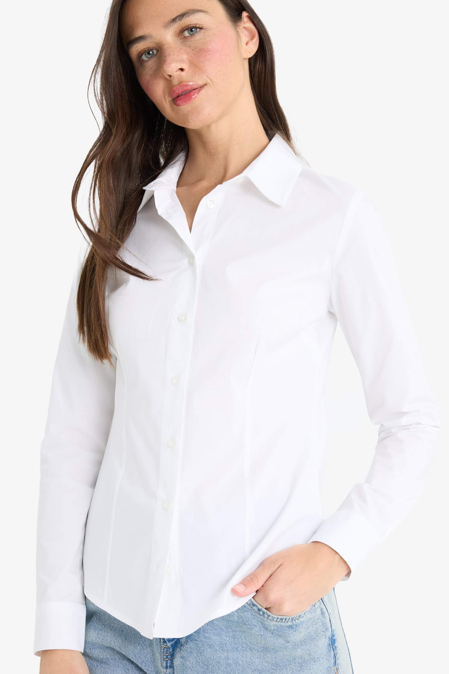 Regular Fit Bengalin Long Sleeve Shirt