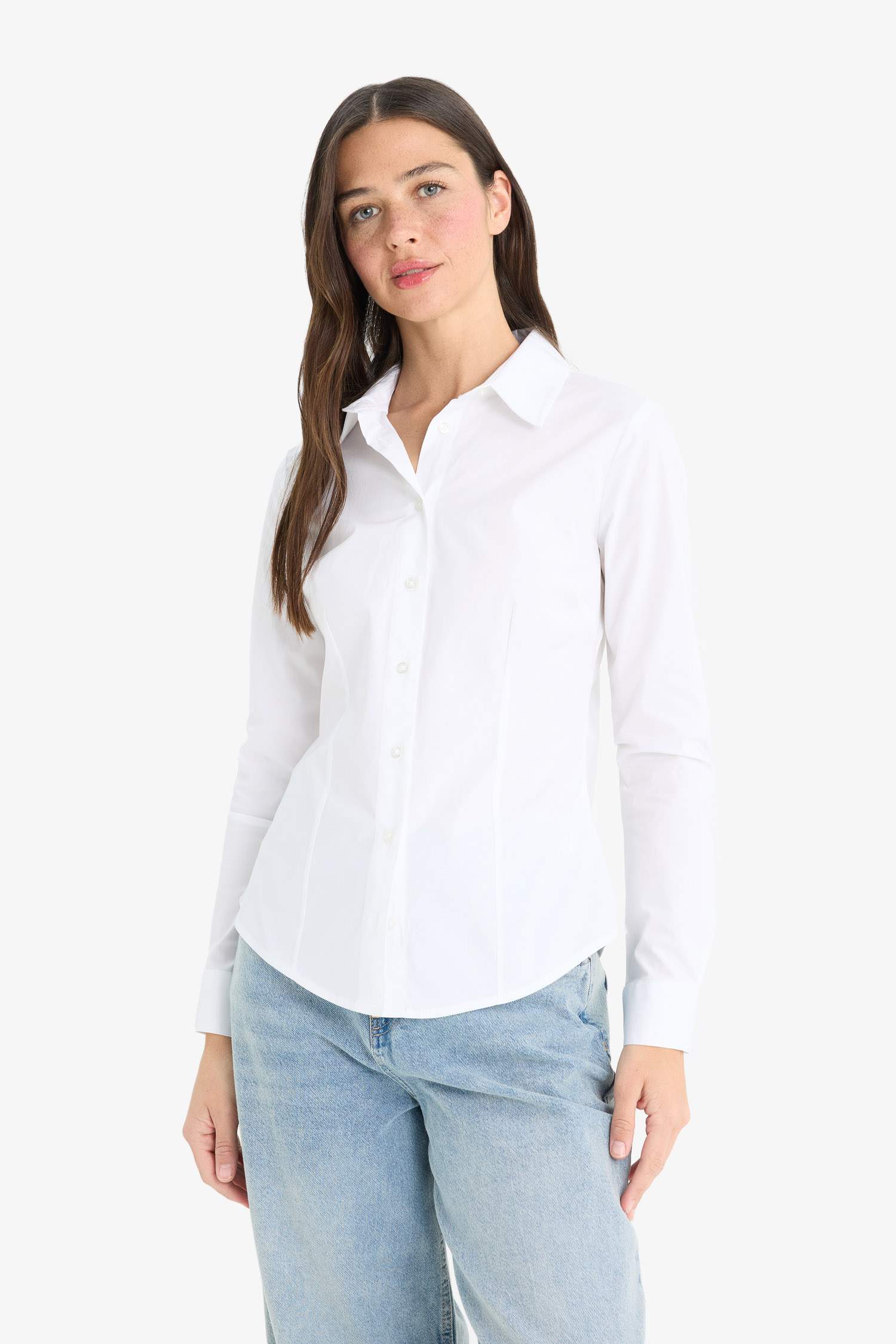 Regular Fit Bengalin Long Sleeve Shirt