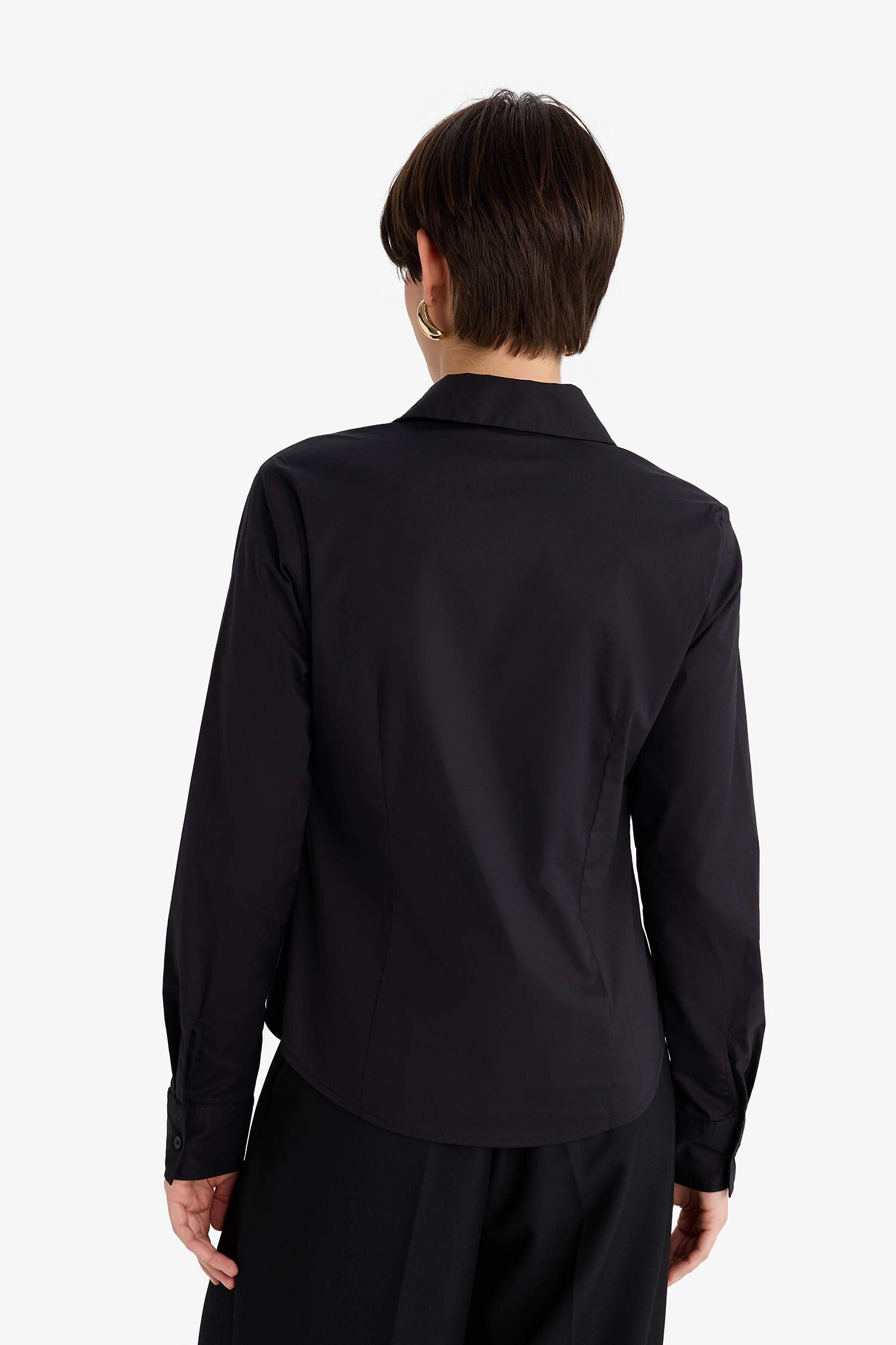 Рубашка из бенгалина Fitted с длинным рукавом