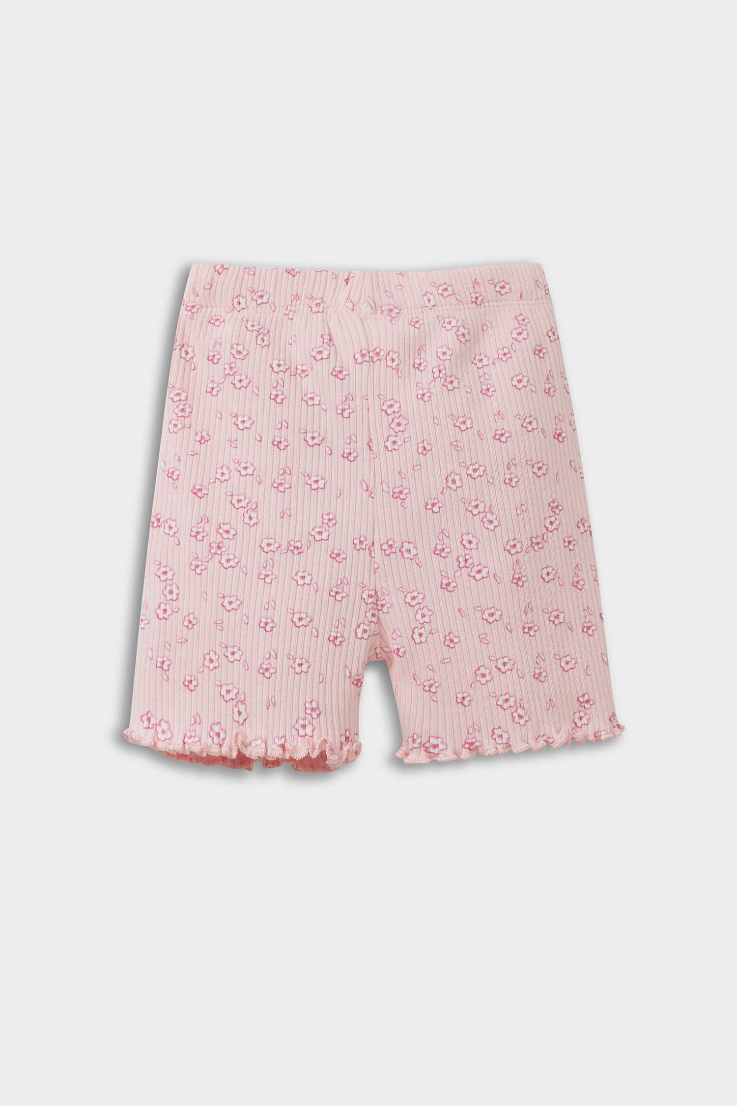 Kız Bebek Biker Çiçekli Fitilli Kaşkorse Şort