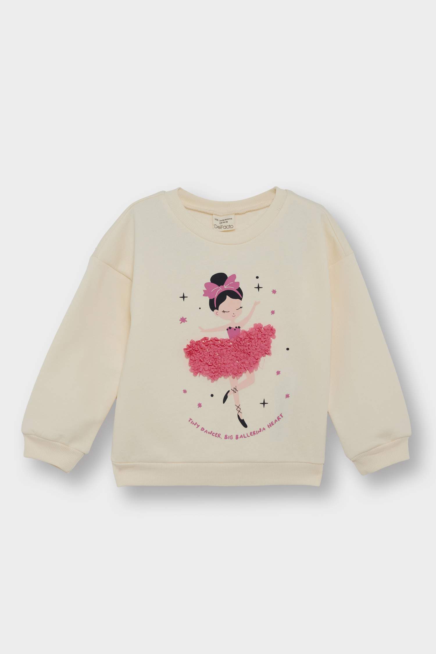 Baby Girl Crew Neck Ballerina Printed Sweatshirt