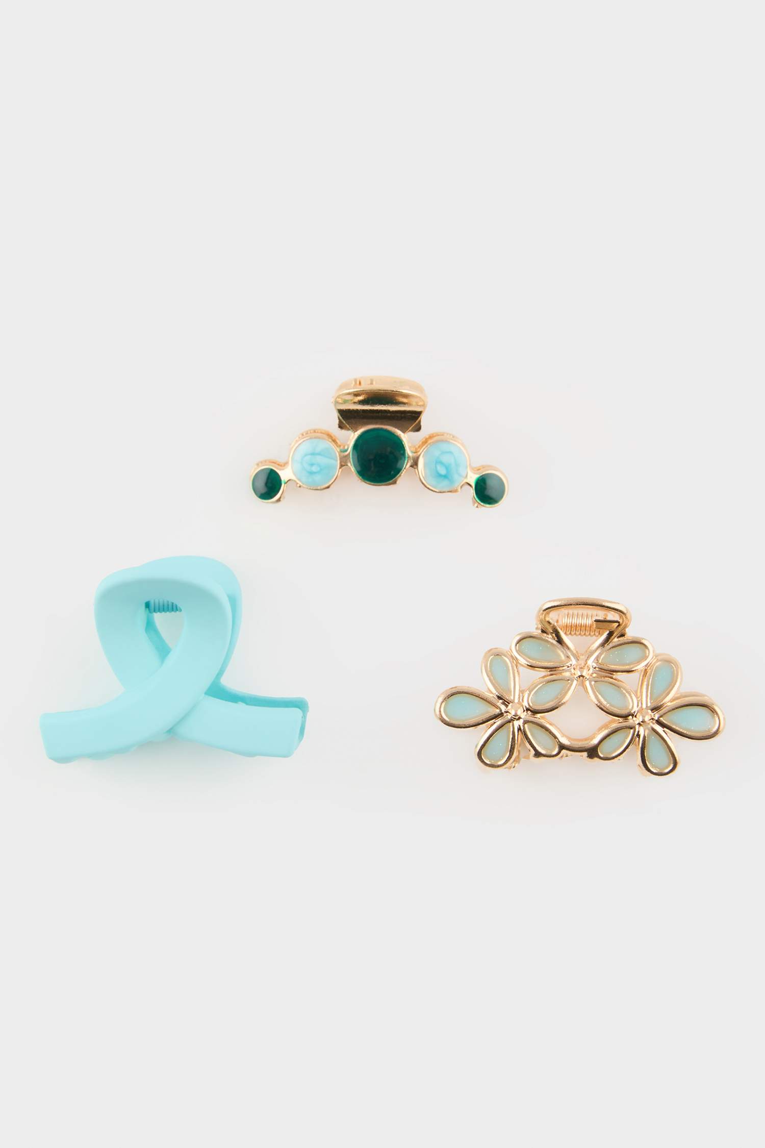 طقم 3 مشابك شعر زرقاء نسائي