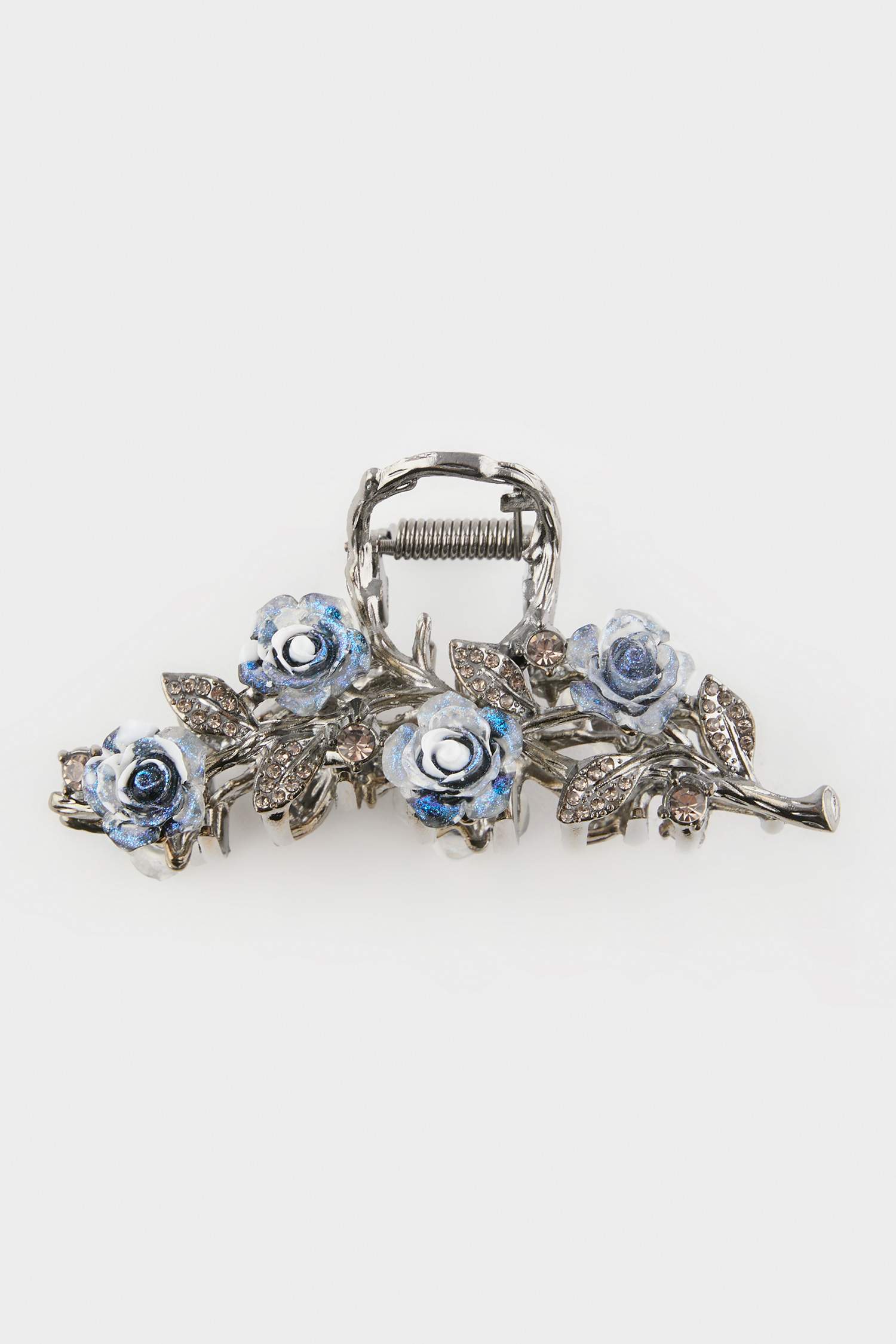 Woman Blue Rose Hair Clips
