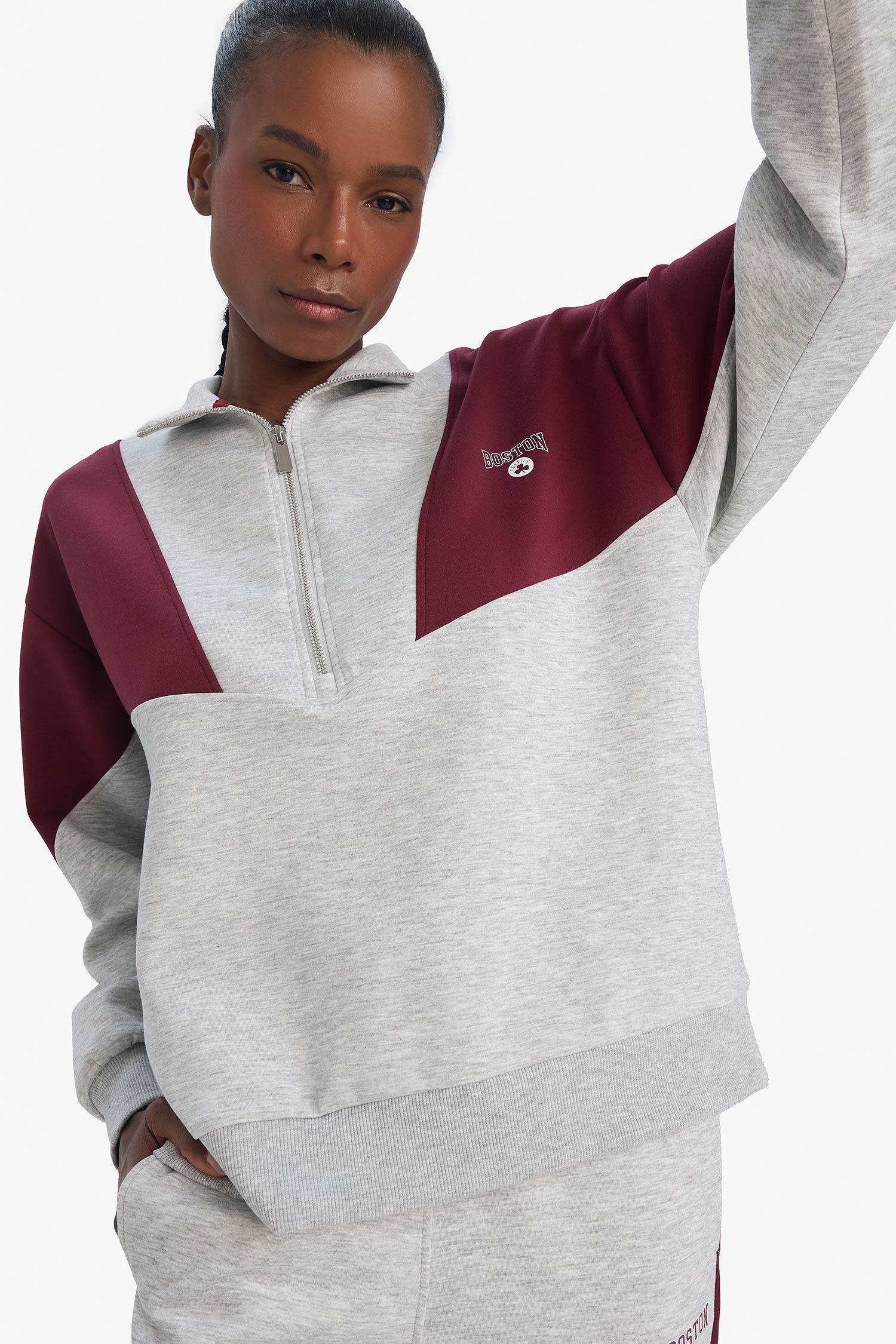 DeFactoFit NBA Boston Celtics Oversize Fit Scuba Fabric Sports Sweatshirt