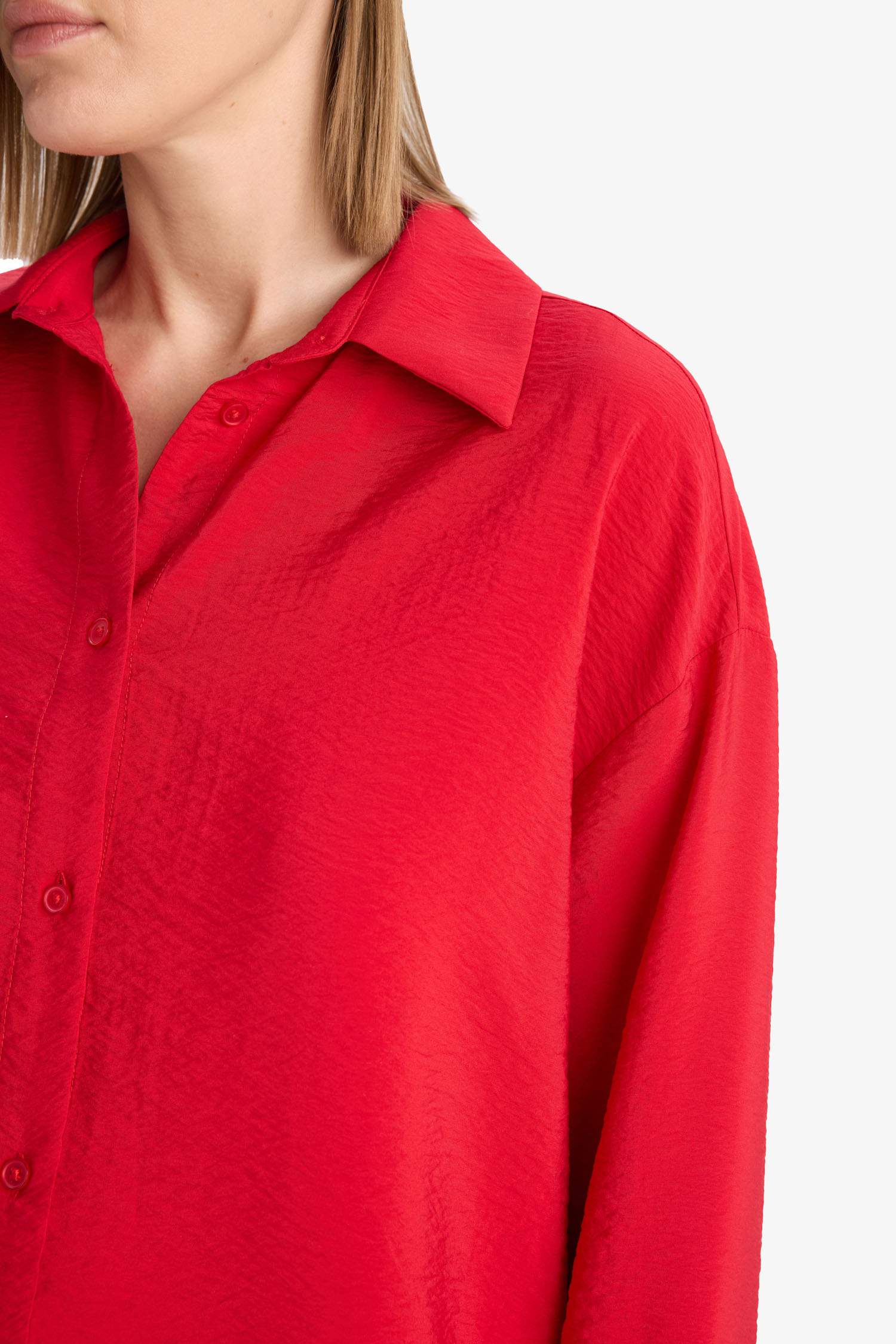 Regular Fit Shirt Collar Long Sleeve Shirt