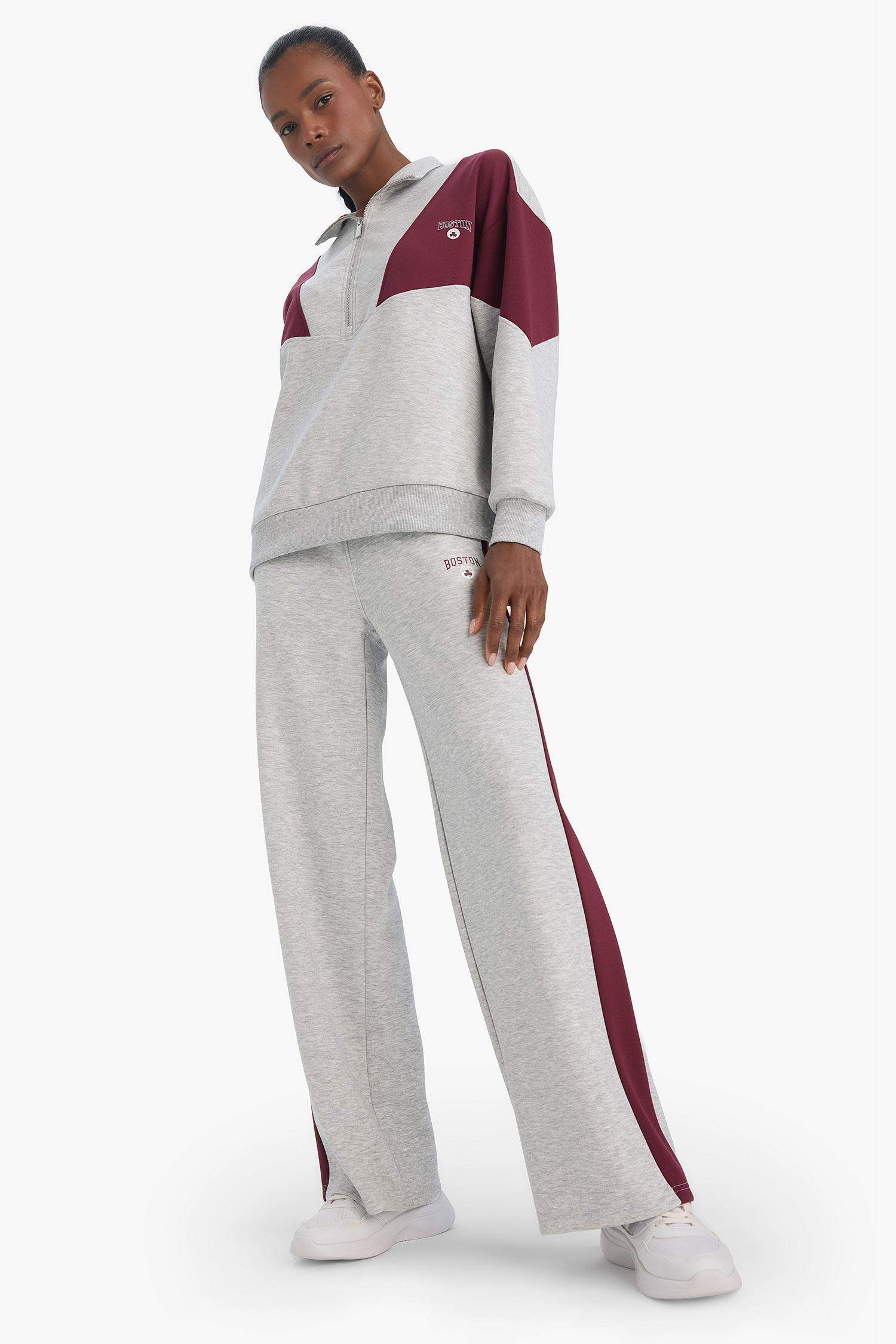 NBA Boston Celtics Wide Leg Geniş Paça Cepli Standart Boy Skuba Dalgıç Kumaş Eşofman Altı