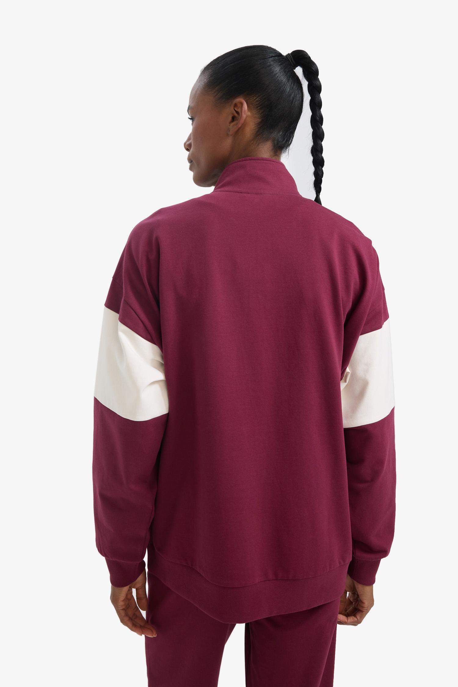 NBA Chicago Bulls Oversize Geniş Kalıp Yarım Fermuarlı Sporcu Sweatshirt