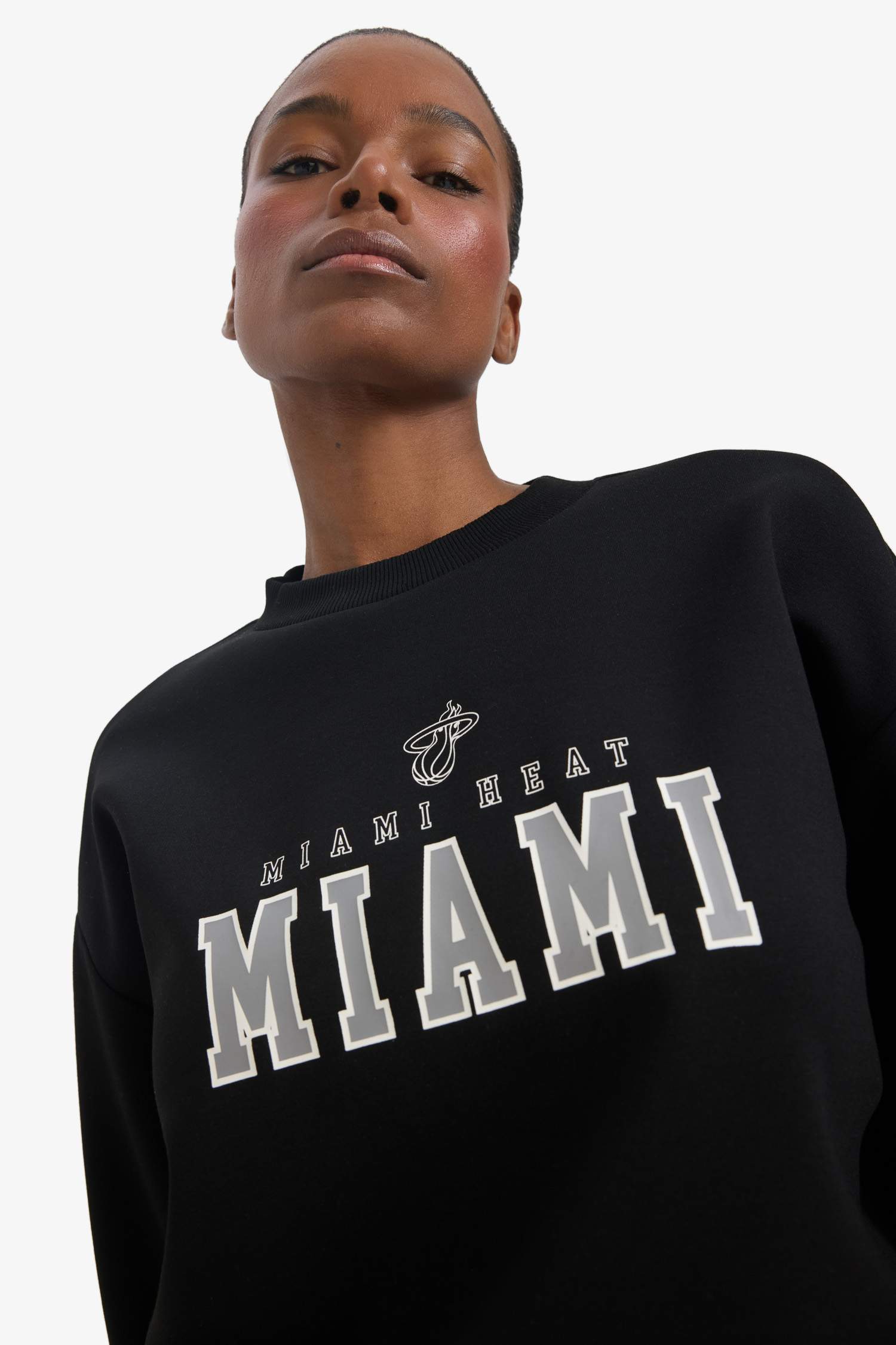DeFactoFit NBA Miami Heat Oversize Fit Scuba Fabric Sports Sweatshirt