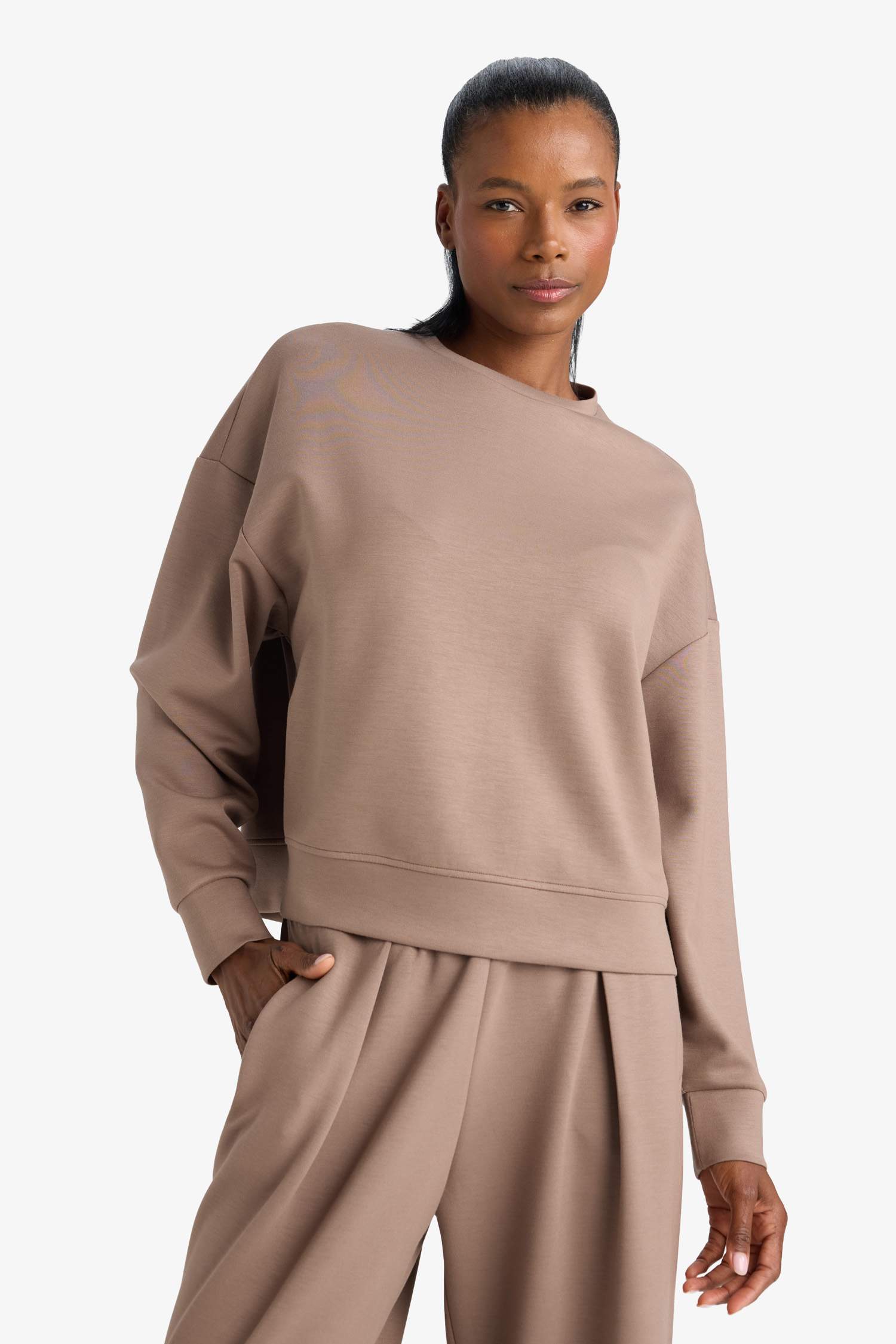 Sweat de sport oversize à col rond en modal de DeFactoFit