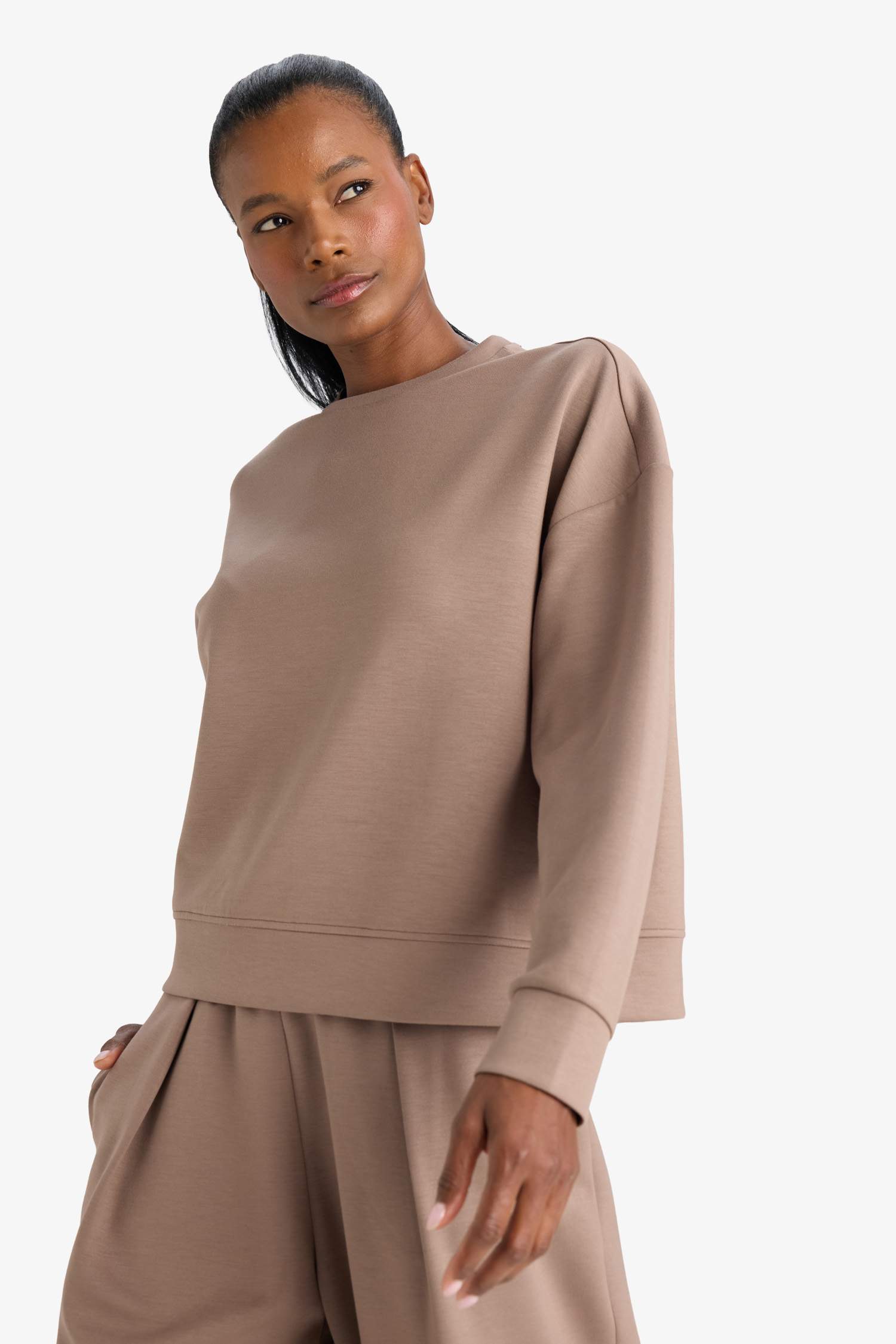 Sweat de sport oversize à col rond en modal de DeFactoFit