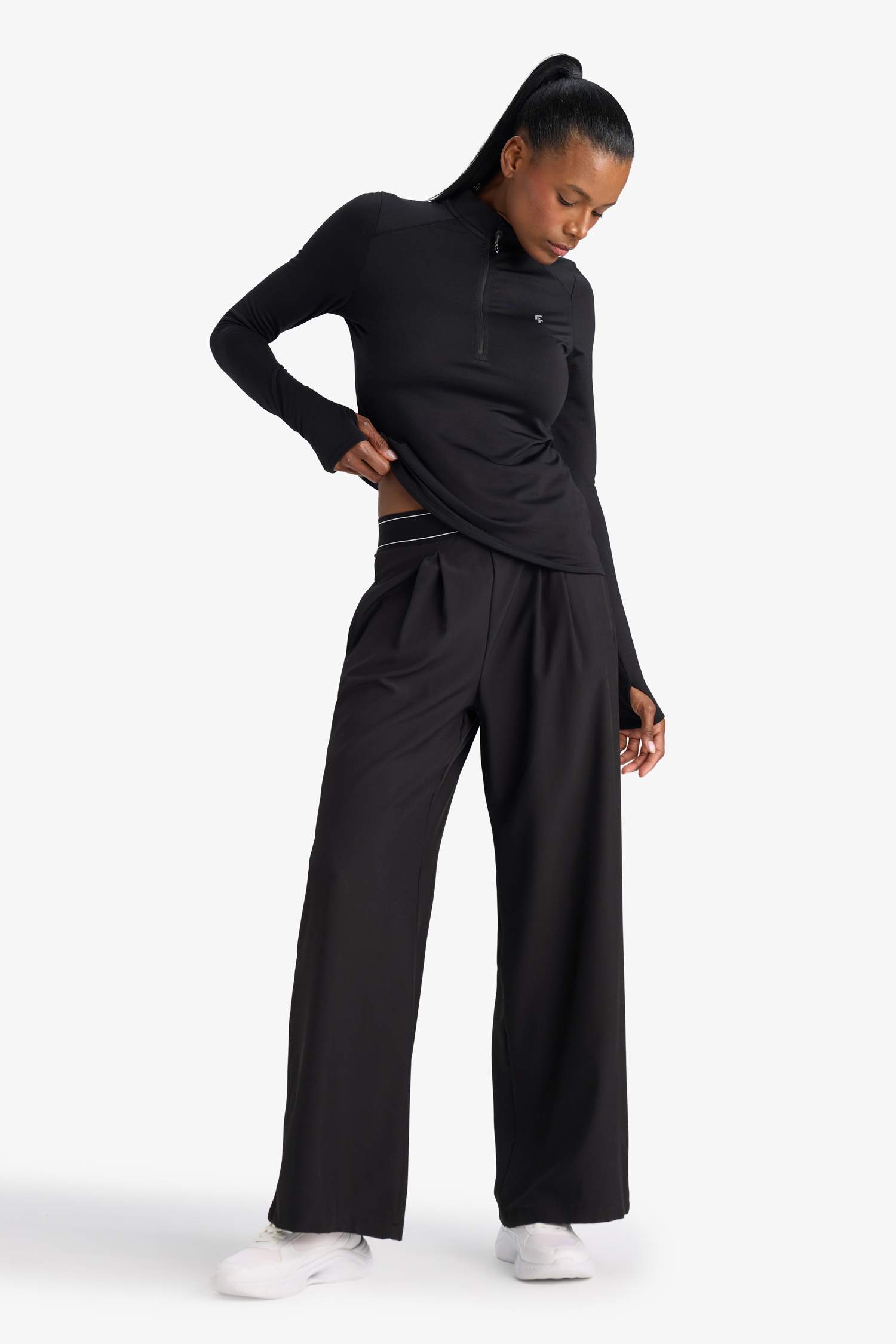 DeFactoFit Wide Leg Elastic Waist Woven Trousers