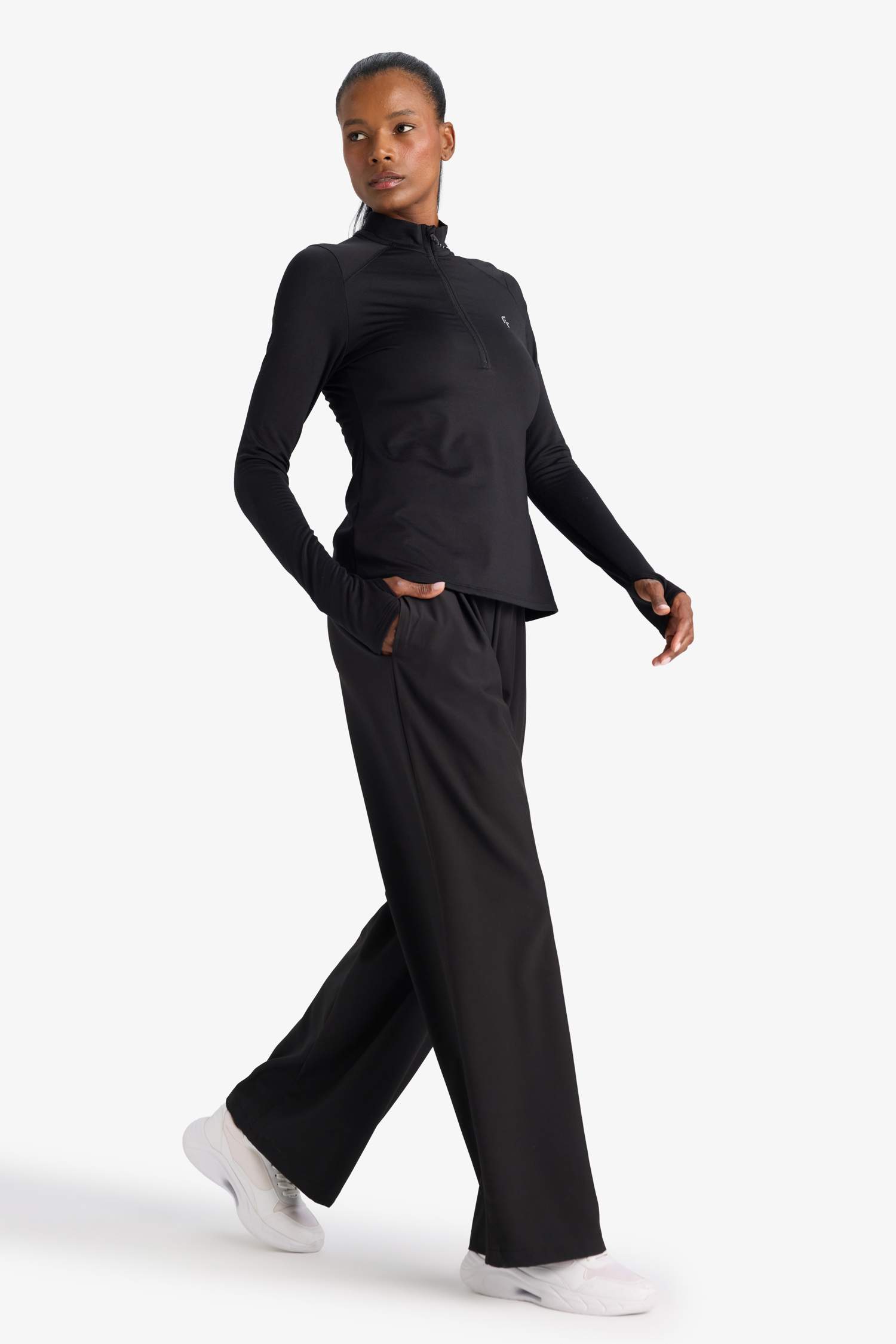 DeFactoFit Wide Leg Elastic Waist Woven Trousers