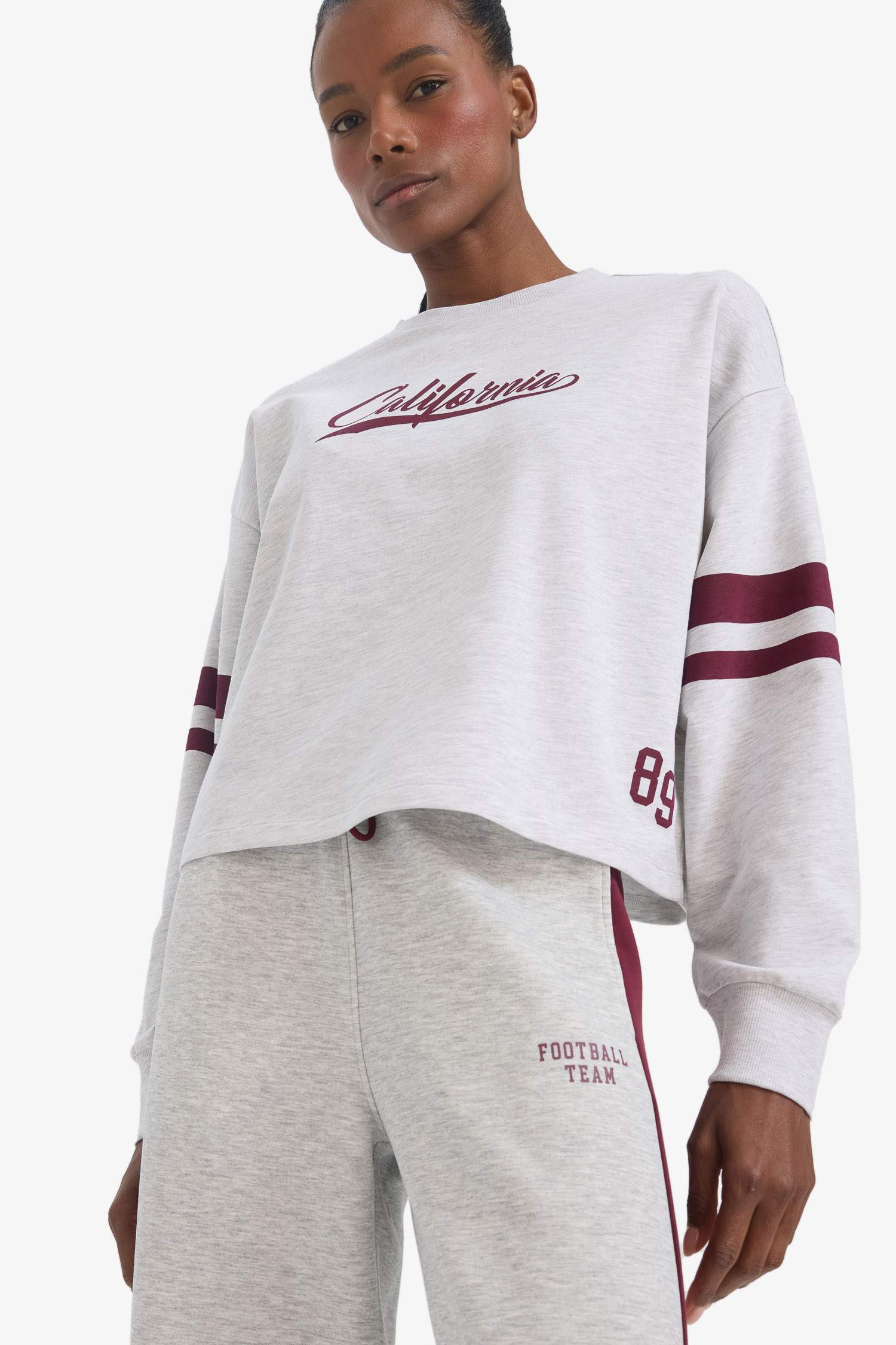 DeFactoFit Crew Neck Sports Printed Sweatshirt