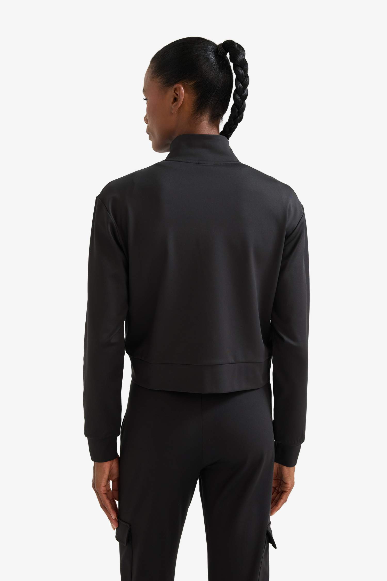 Standart Fit Dik Yaka Esnek Kumaş İçi Yumuşak Tüylü Fermuarlı Sweatshirt