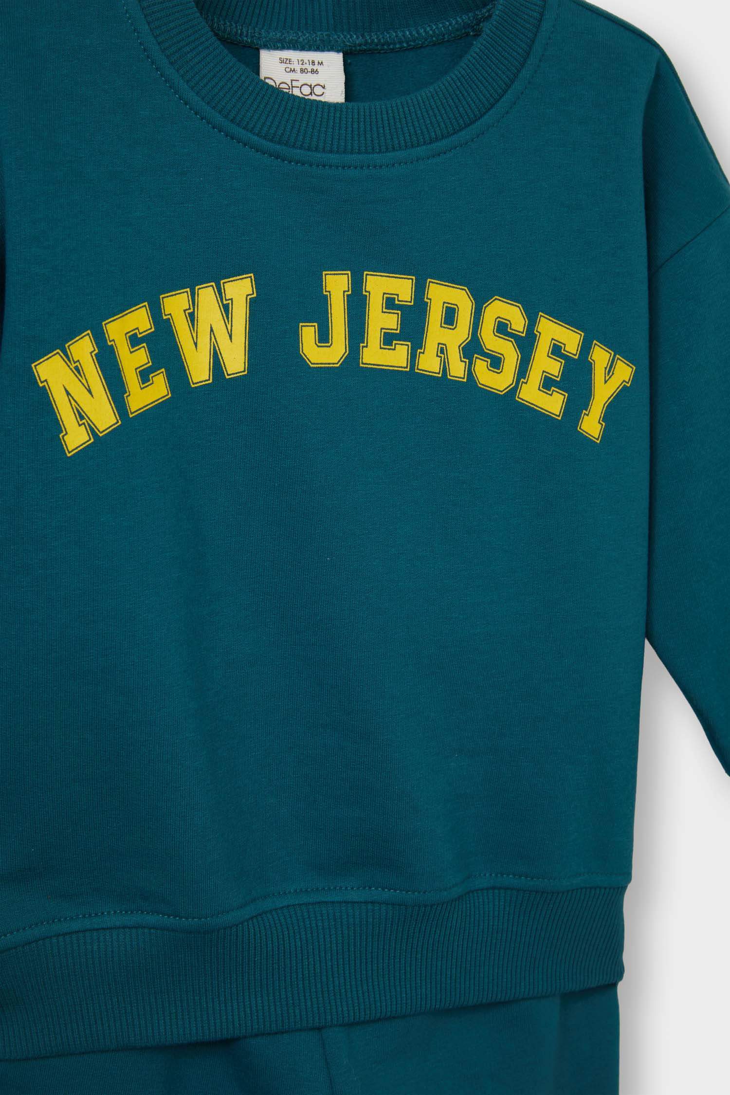 Erkek Bebek 2'li Takım Baskılı Sweatshirt Eşofman Altı