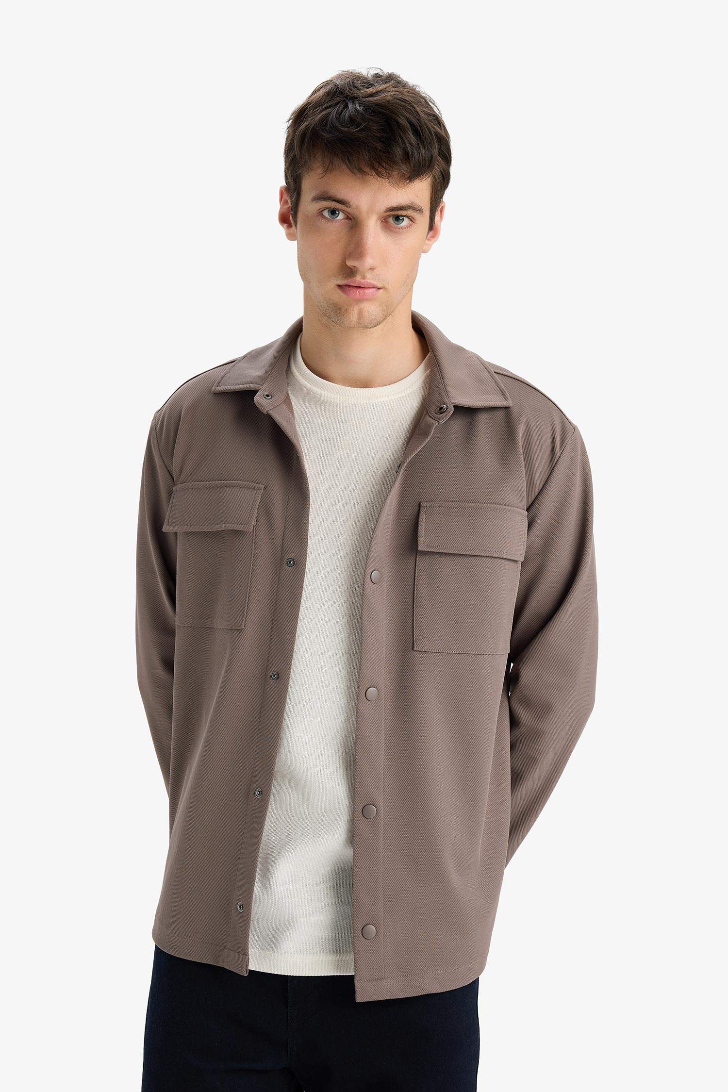 قميص تويل كم طويل قصة عادية