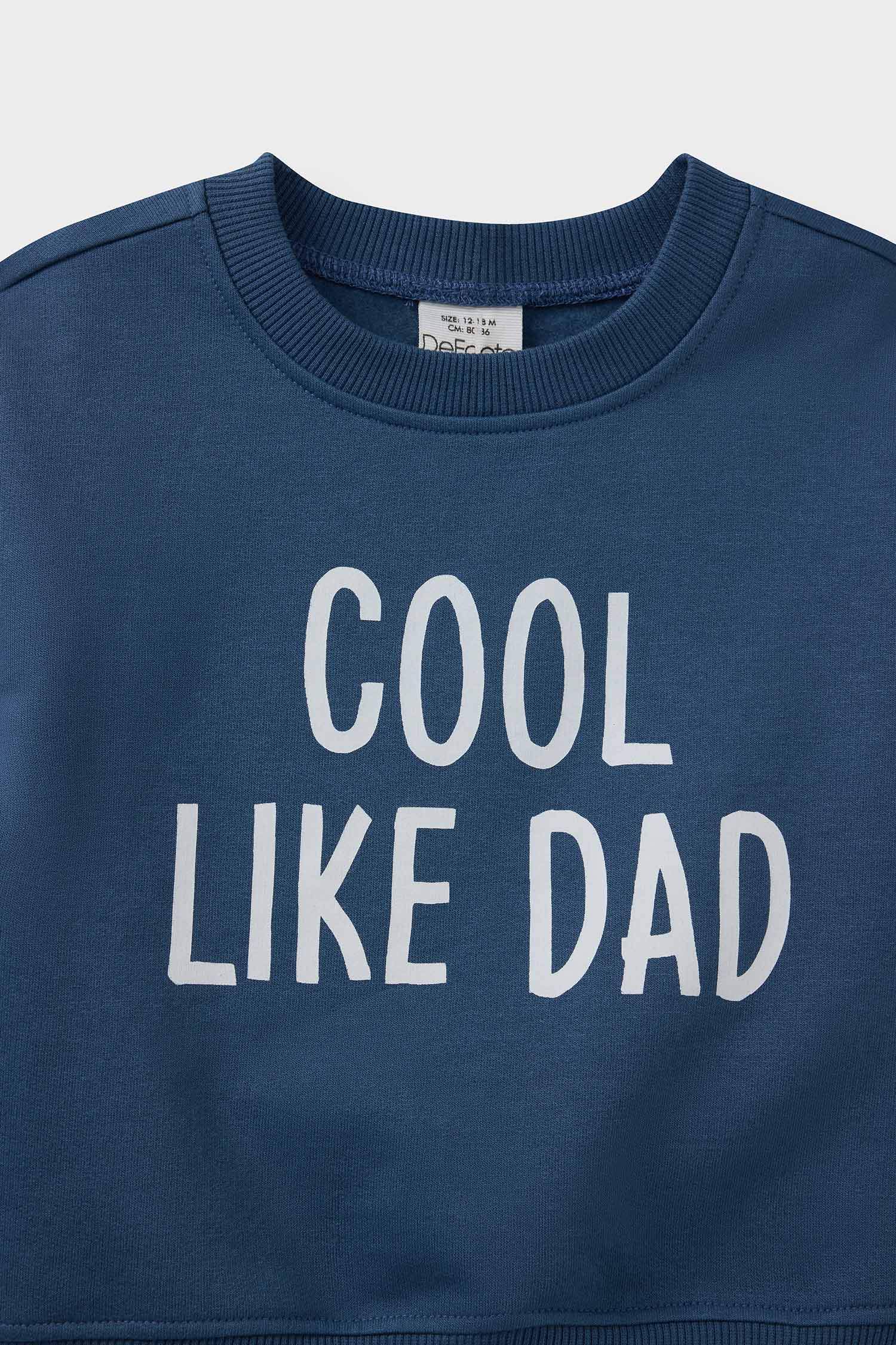 Erkek Bebek 2'li Takım Baskılı Sweatshirt Eşofman Altı