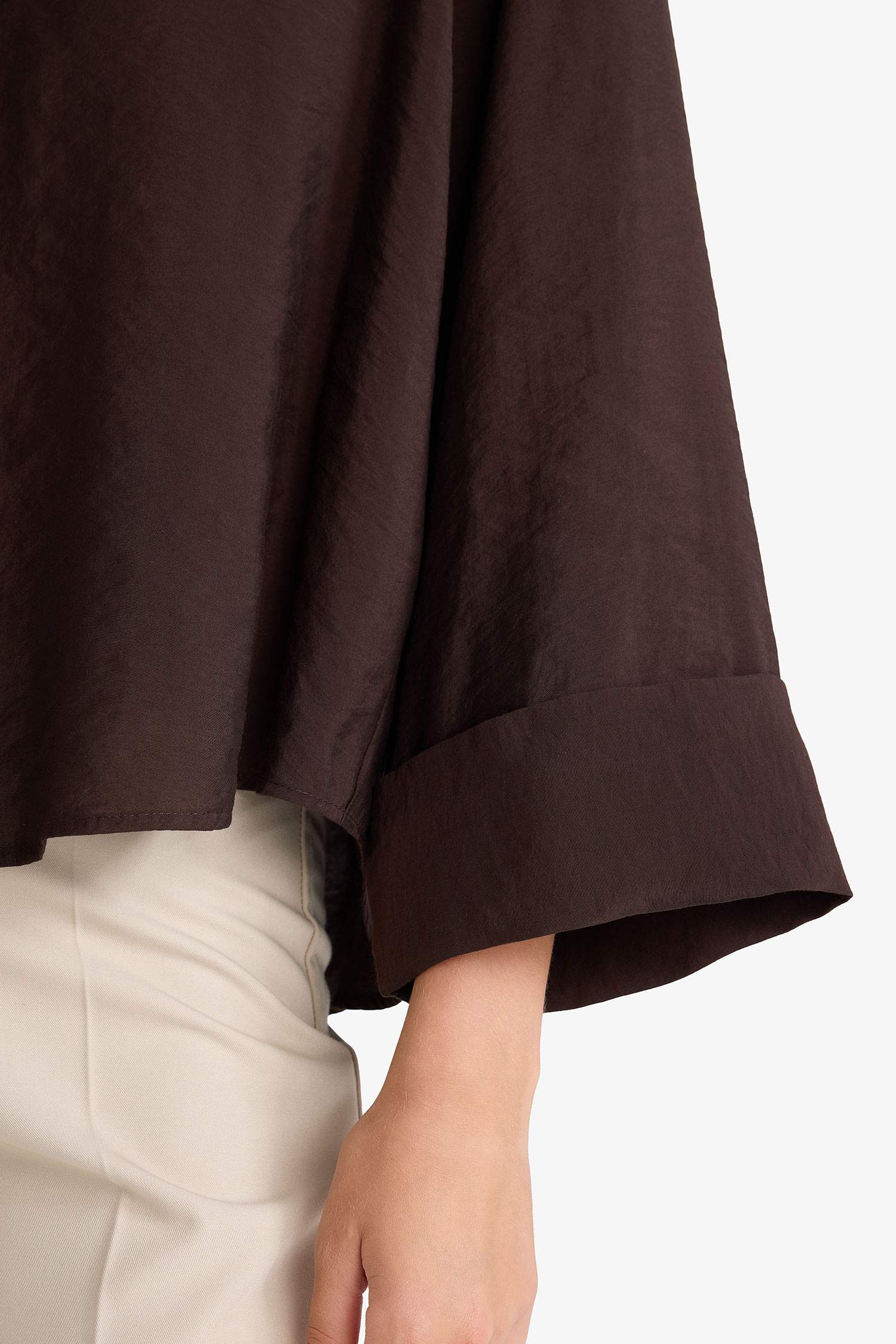 Loose Fit Shirt Collar Long Sleeve Shirt