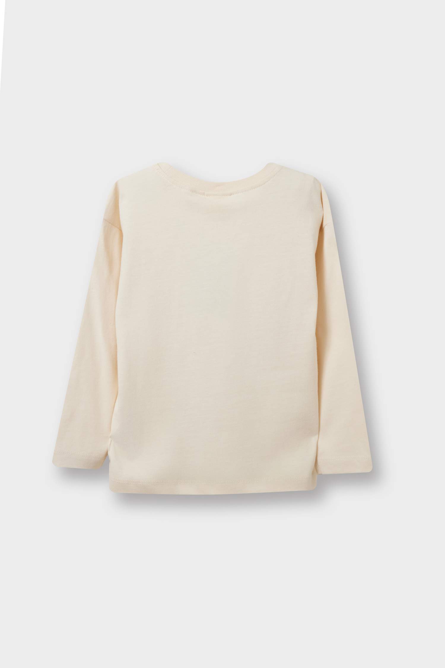 Kız Bebek Bisiklet Yaka Kalp Desenli 2'li Uzun Kollu Tişört