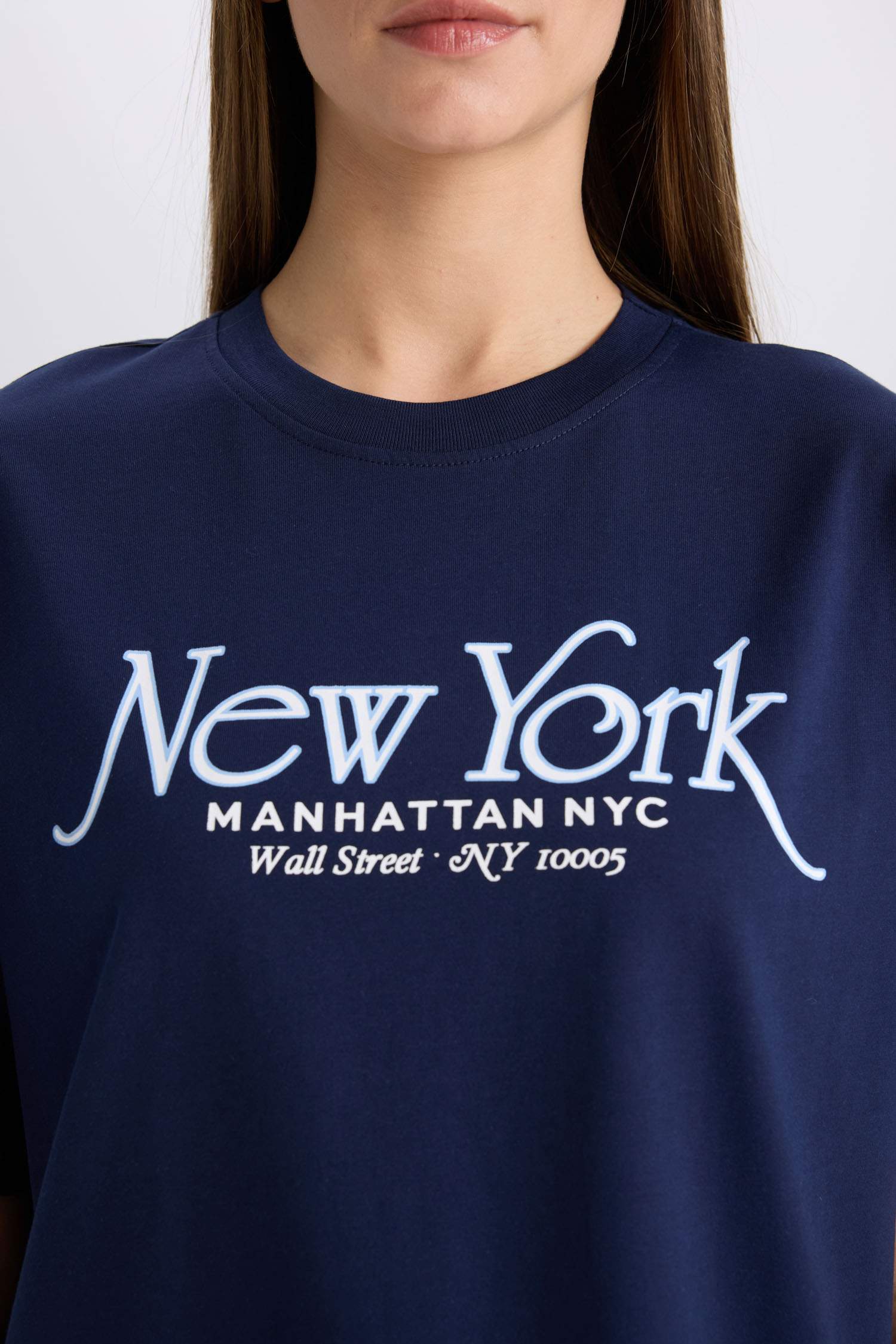 Oversize Fit Crew Neck Printed Short Sleeve T-Shirt