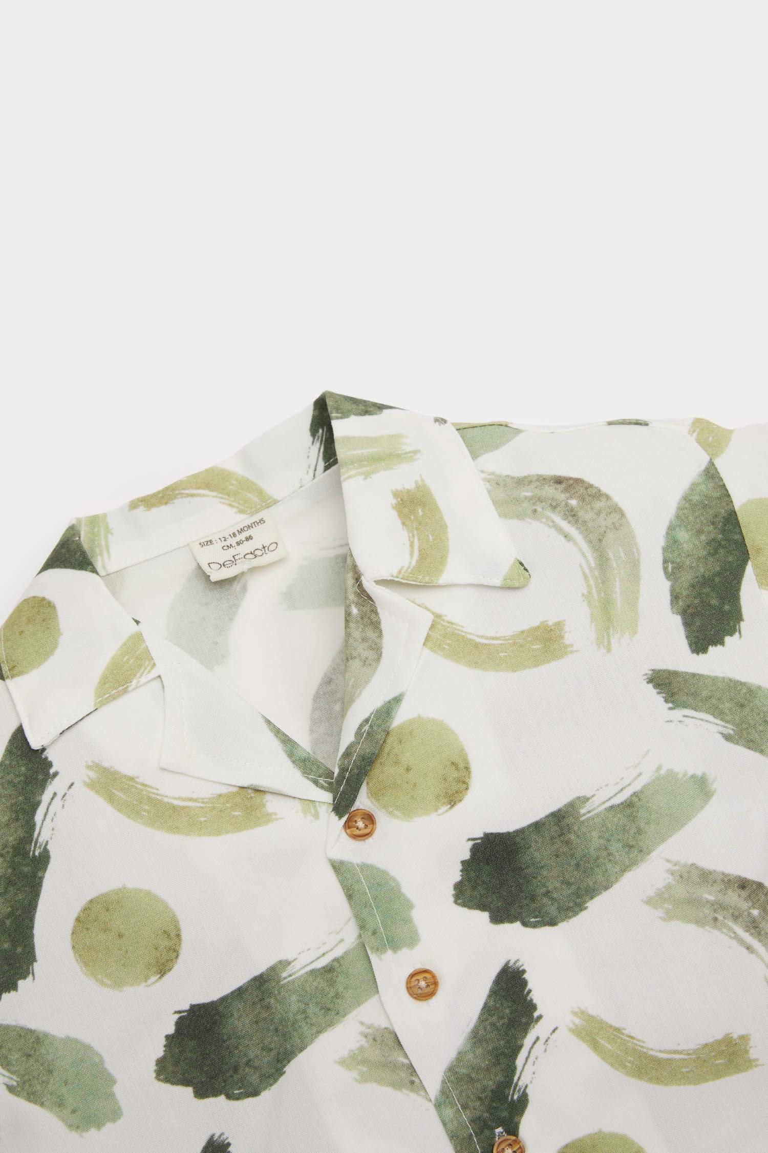 Baby Boy Patterned Shirt Shorts 2 Piece Set