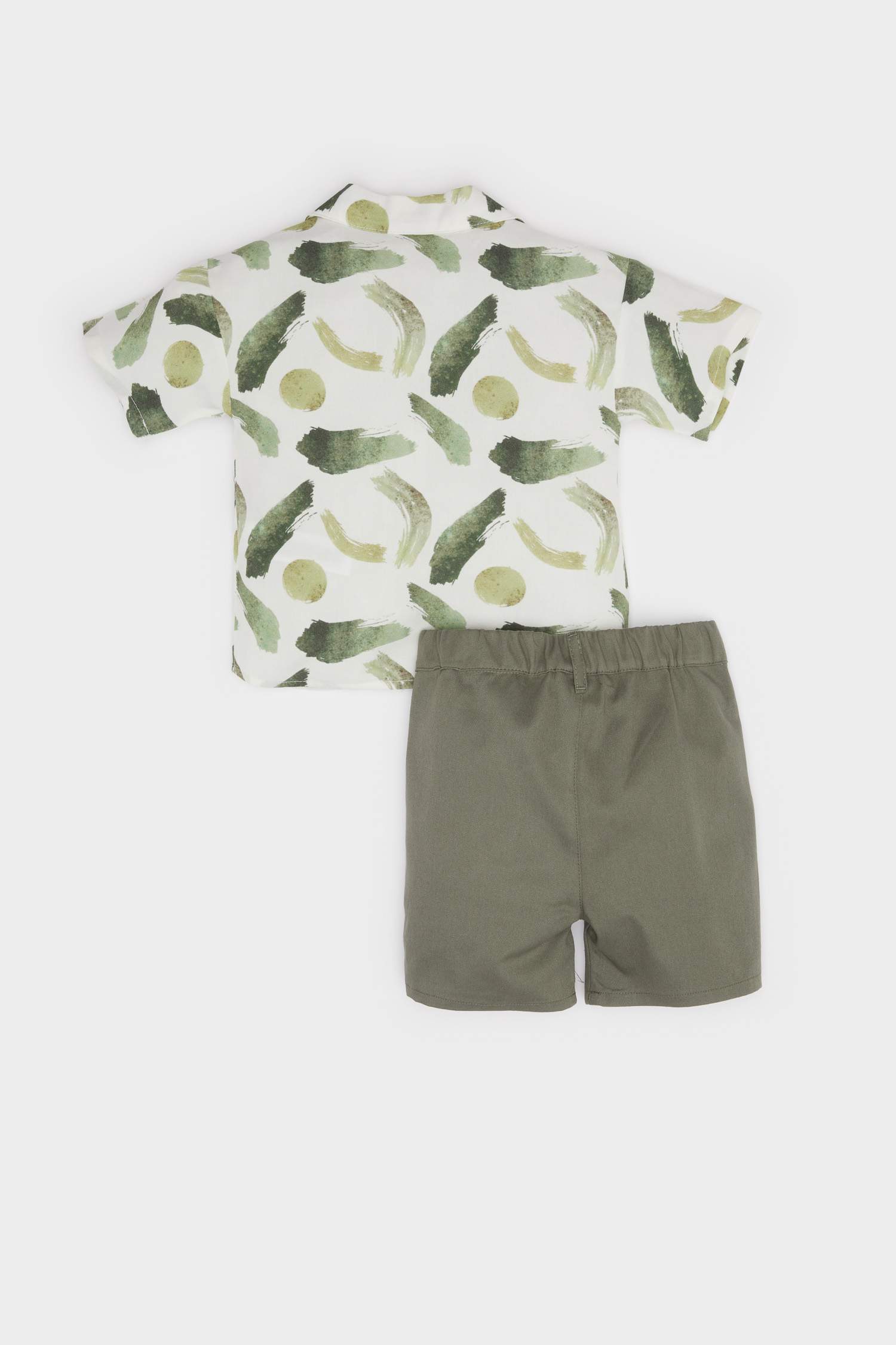 Baby Boy Patterned Shirt Shorts 2 Piece Set