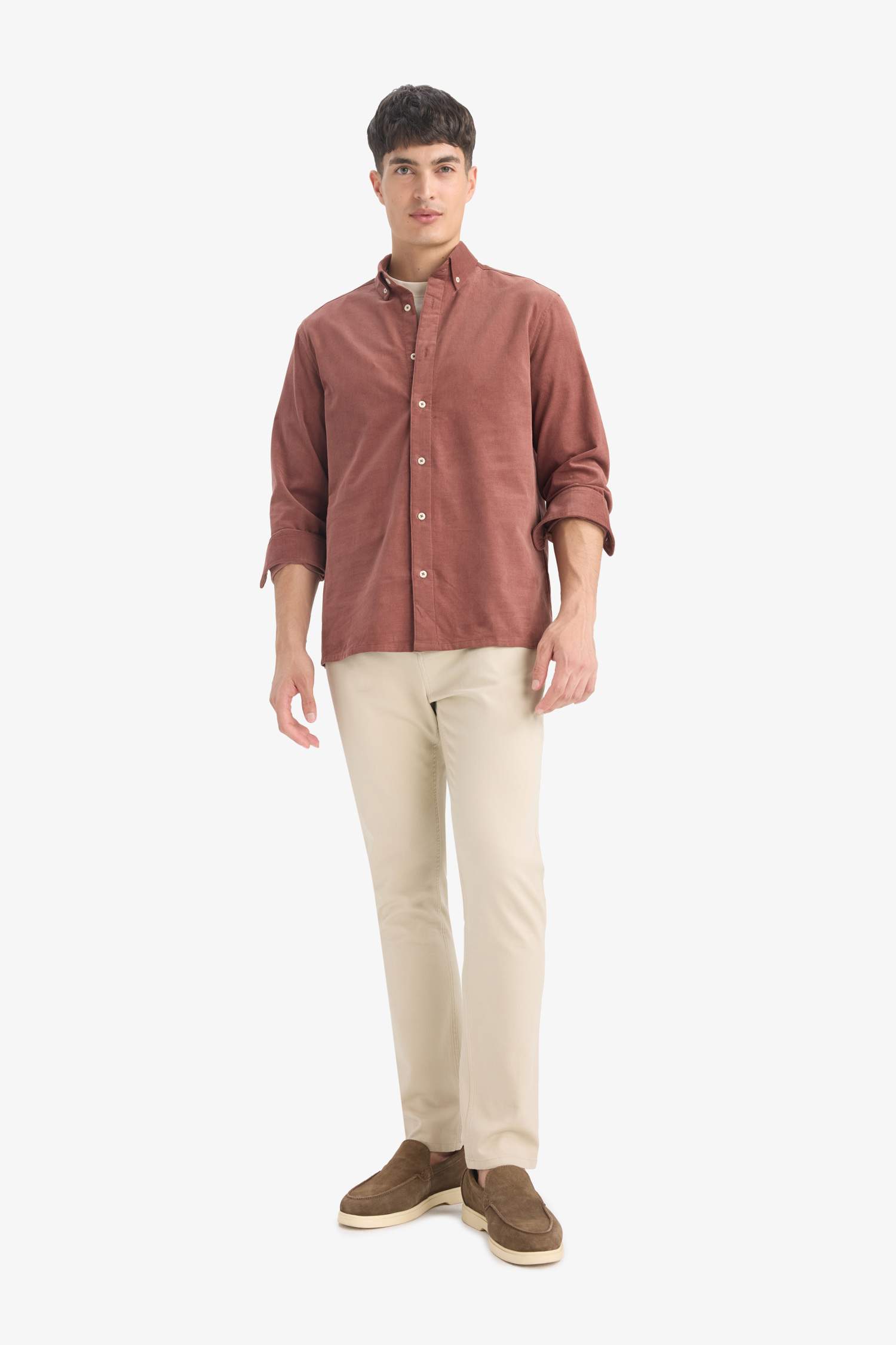 Regular Fit Polo Shirt Velvet Long Sleeve Shirt