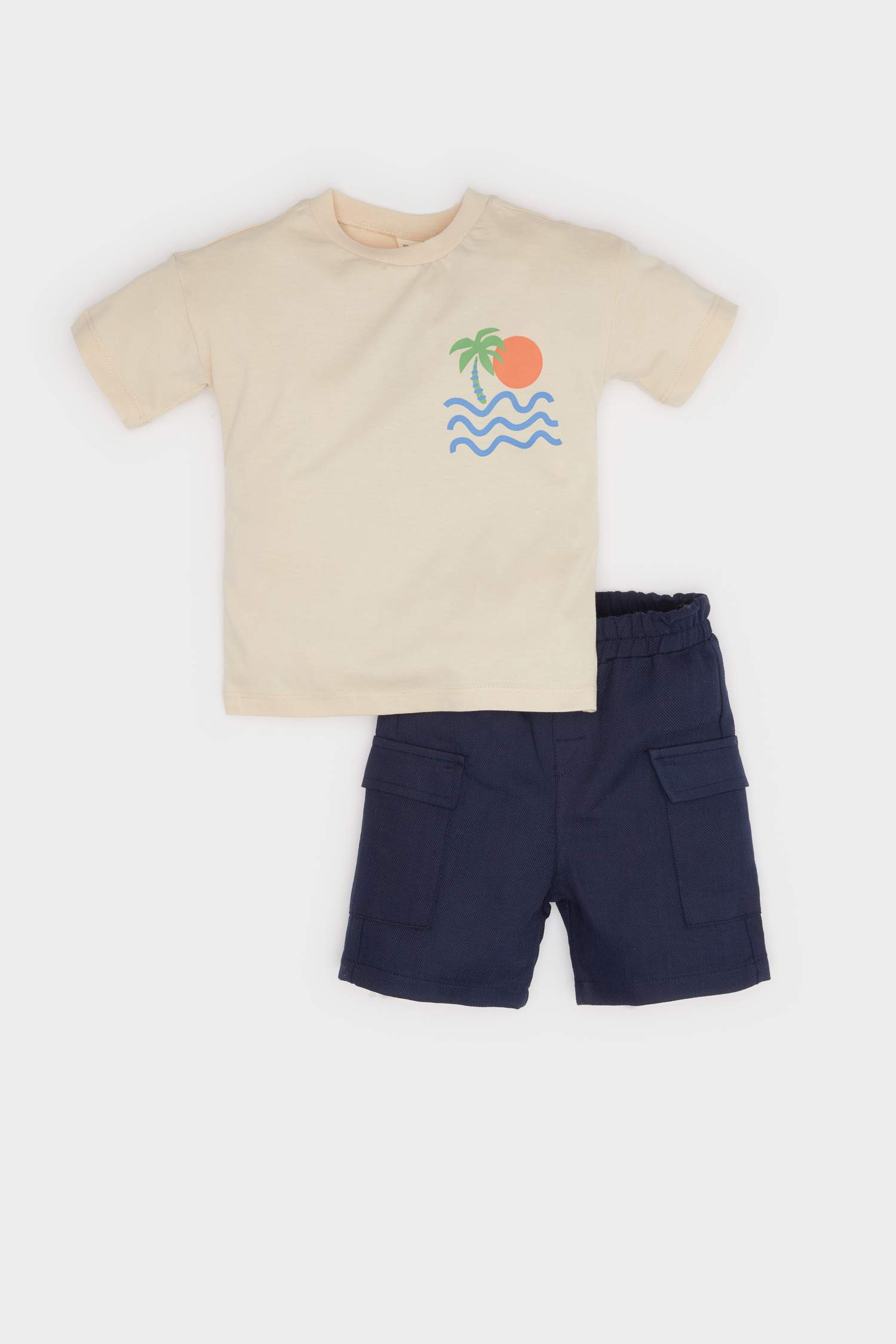 Ensemble T-shirt imprimé et Short à taille élastique pour bébé garçon