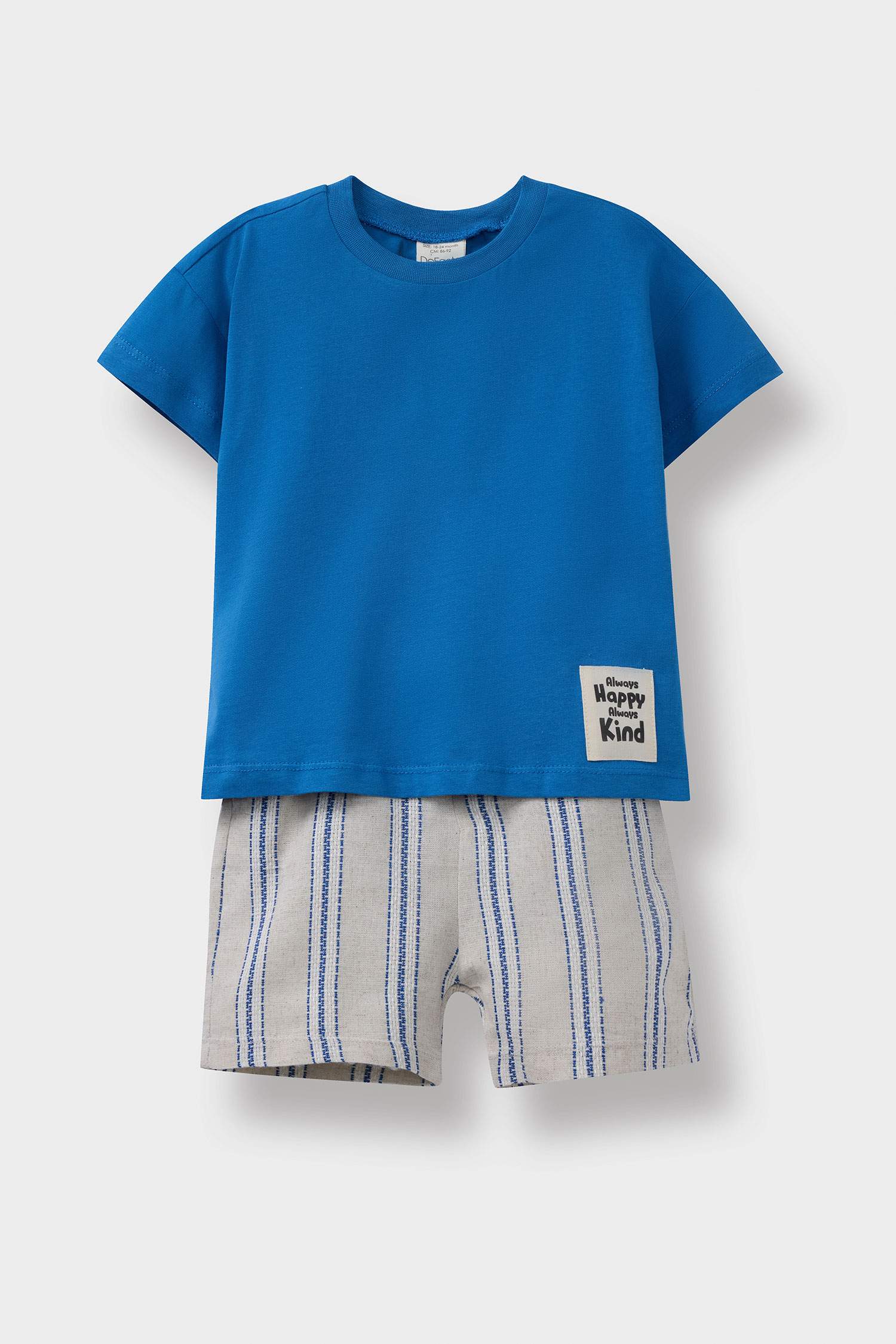 Ensemble T-shirt et Short rayé à taille élastique pour bébé garçon