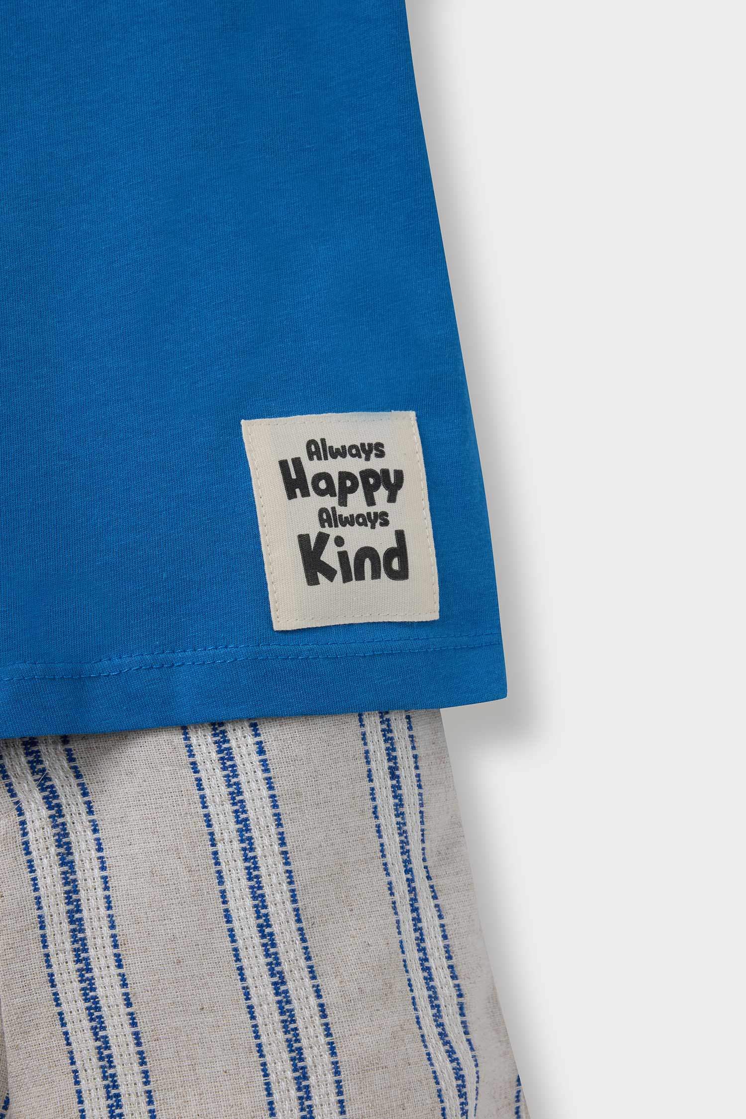 Ensemble T-shirt et Short rayé à taille élastique pour bébé garçon