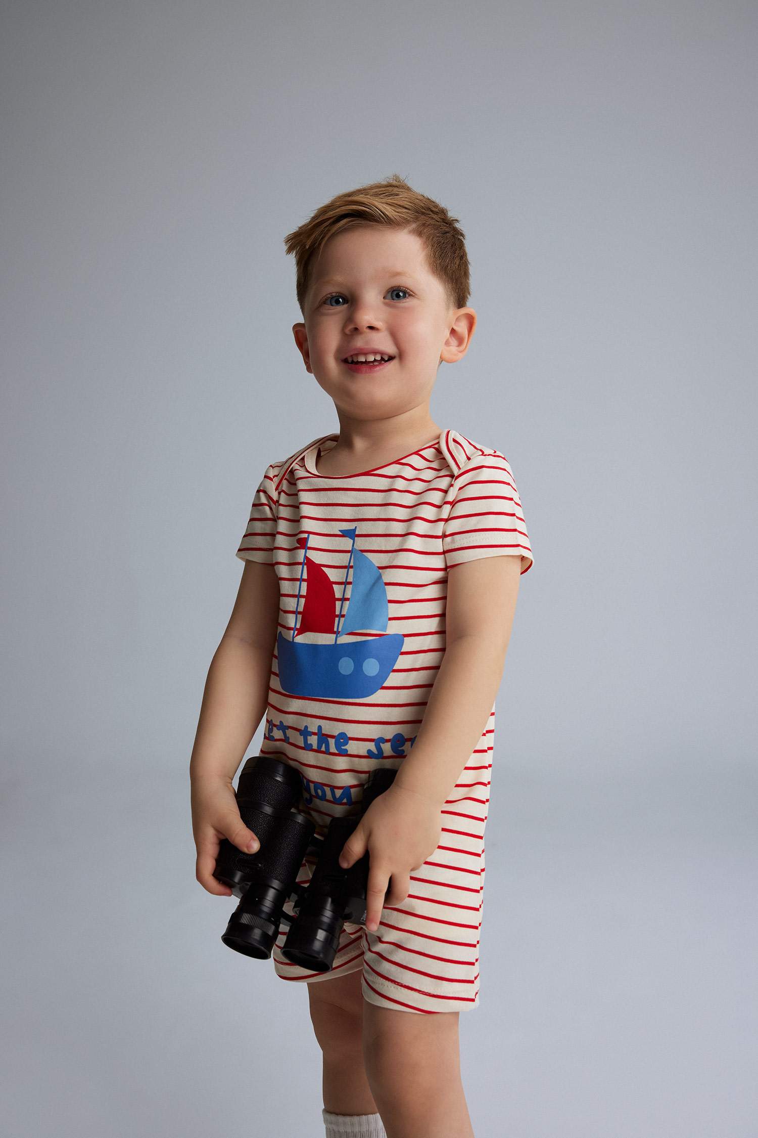 Baby Boy Newborn Striped Printed Cotton Overalls