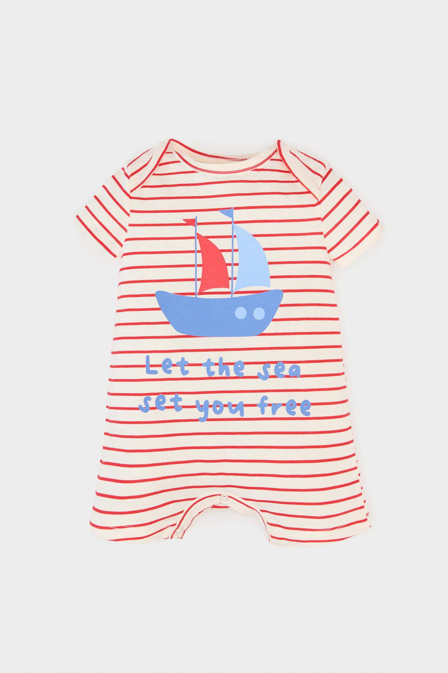 Baby Boy Newborn Striped Printed Cotton Overalls