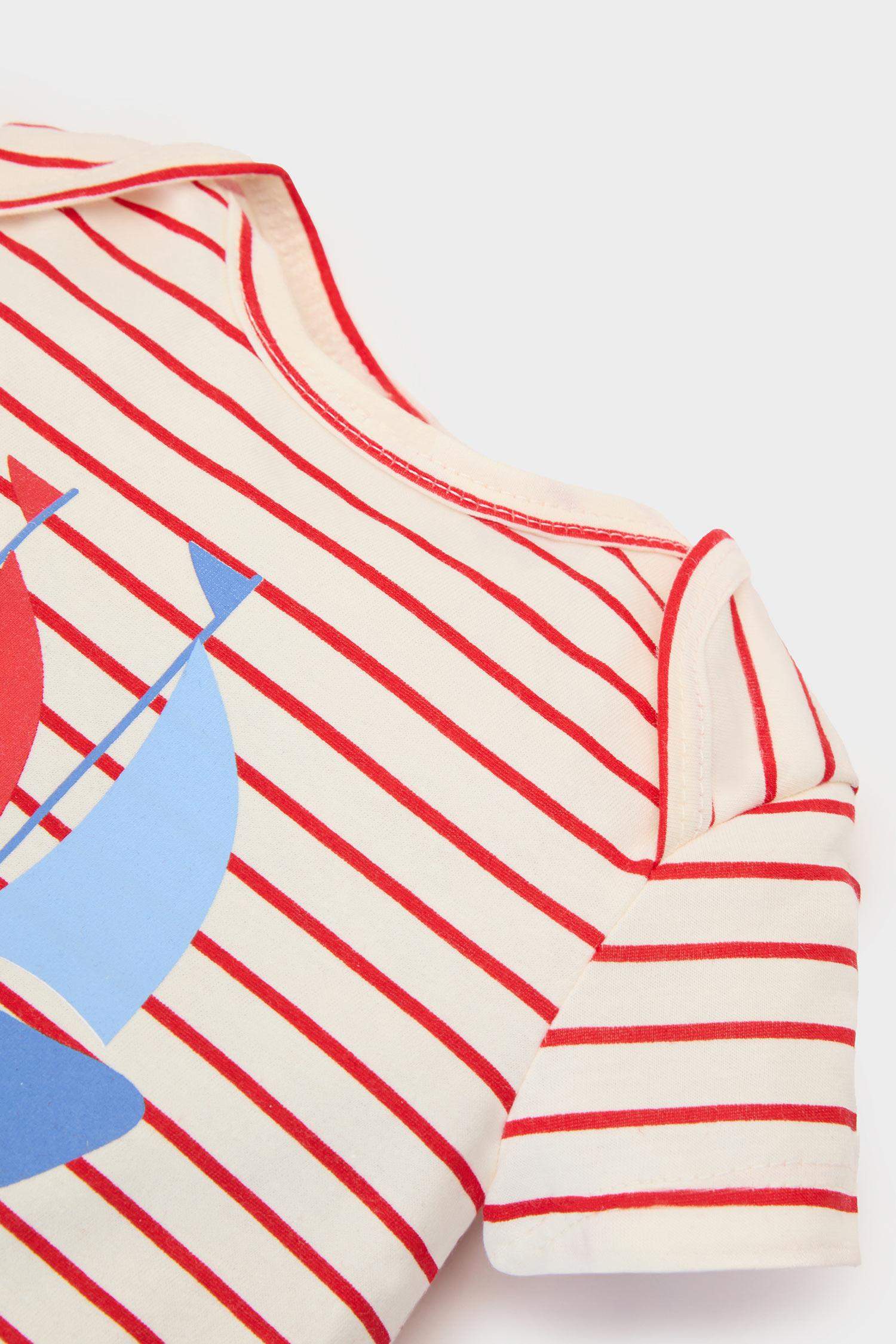 Baby Boy Newborn Striped Printed Cotton Overalls