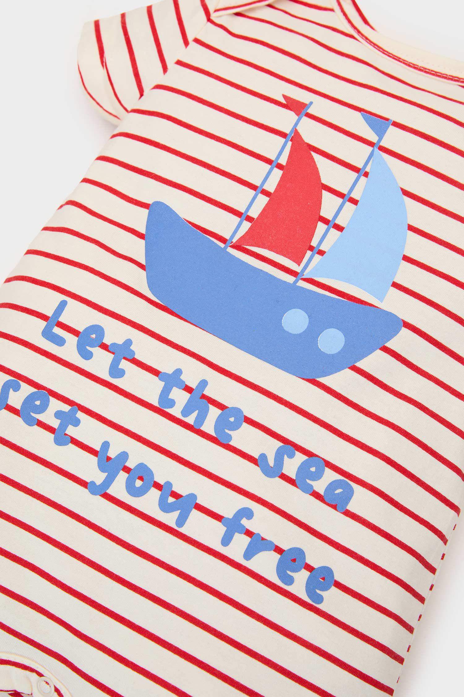 Baby Boy Newborn Striped Printed Cotton Overalls