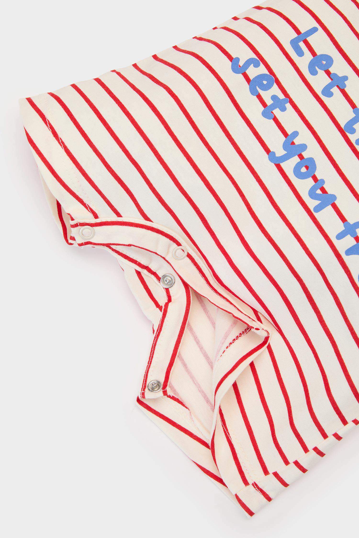 Baby Boy Newborn Striped Printed Cotton Overalls