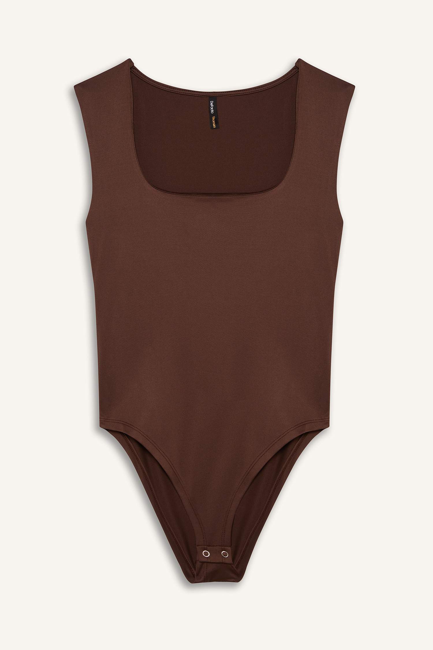 Body slim basique à col carré et boutons