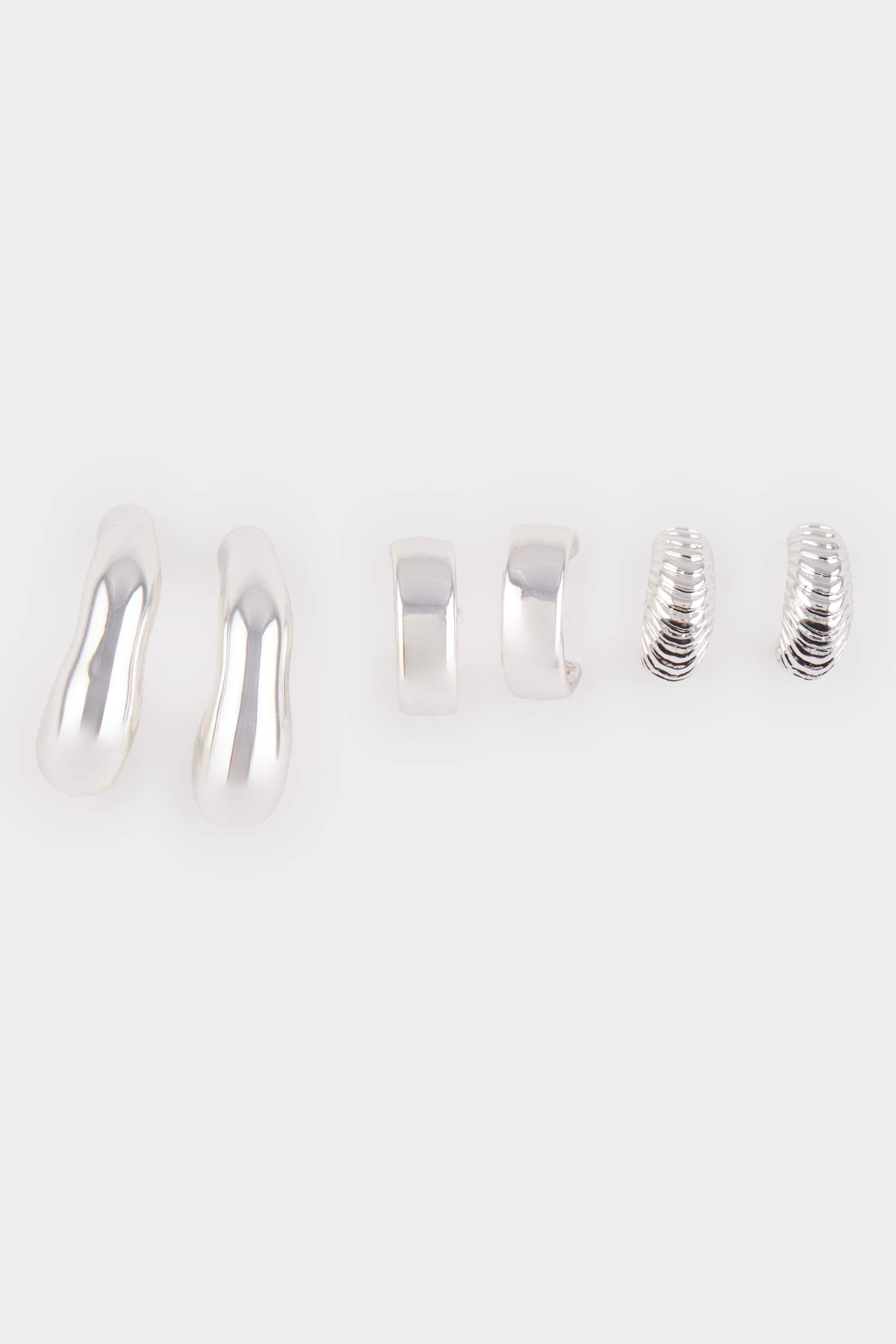 حلق فضي نسائي - 3 قطع