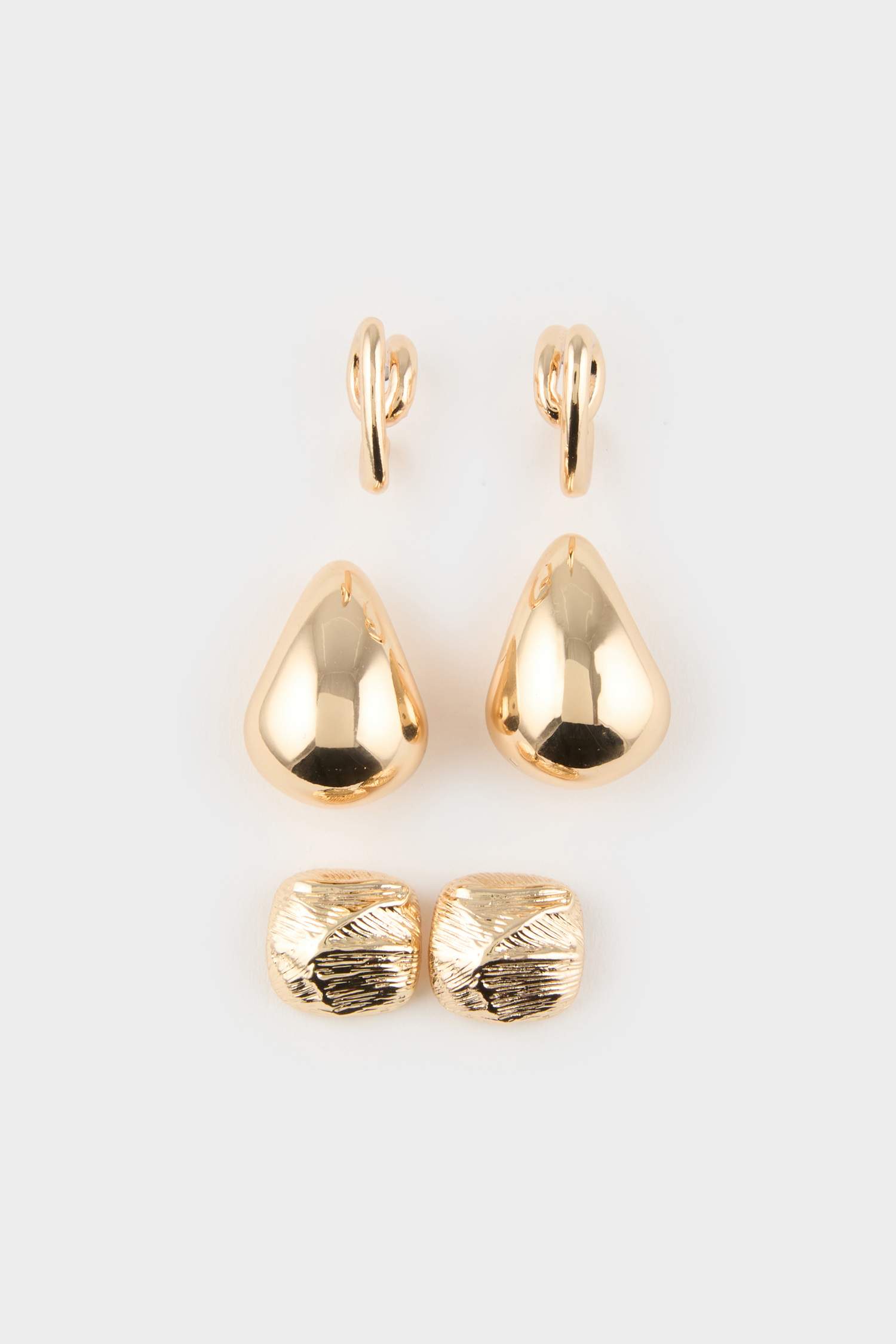 حلق ذهبي حريمي - 3 قطع