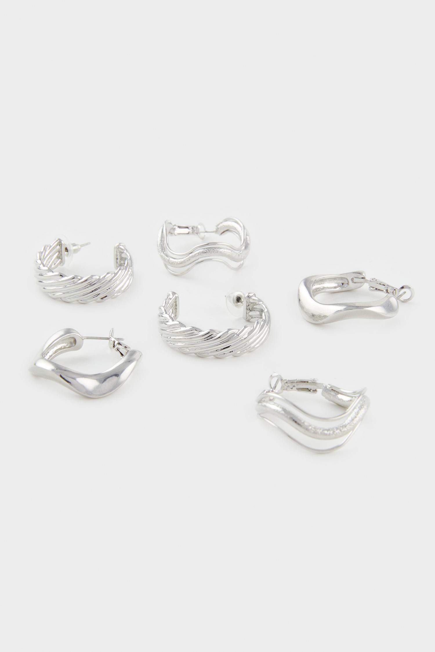 Lot de 3 Boucles d’oreilles argentées pour femme