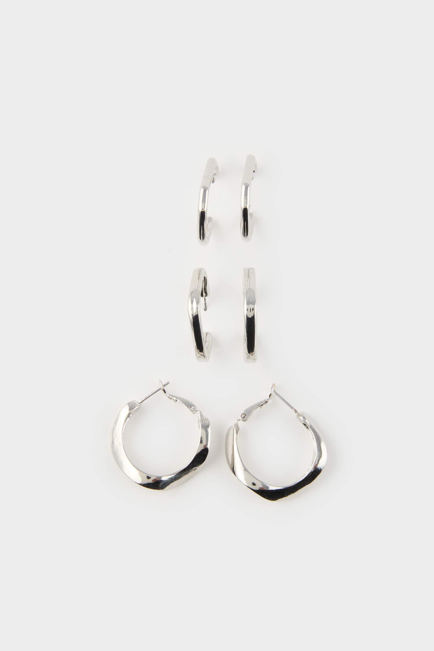 Woman 3 Piece Silver Earrings