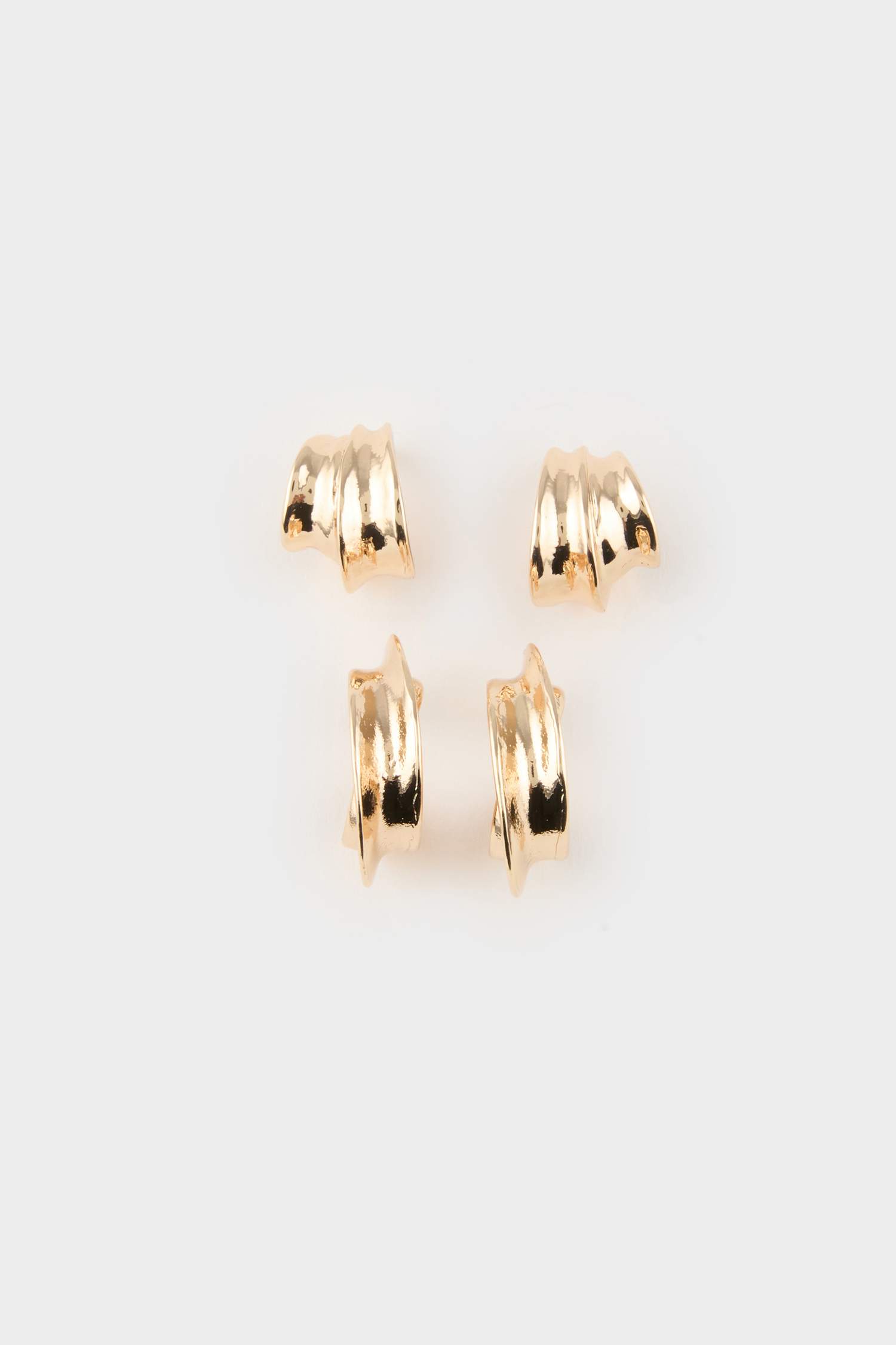Woman 2 Piece Gold Earrings