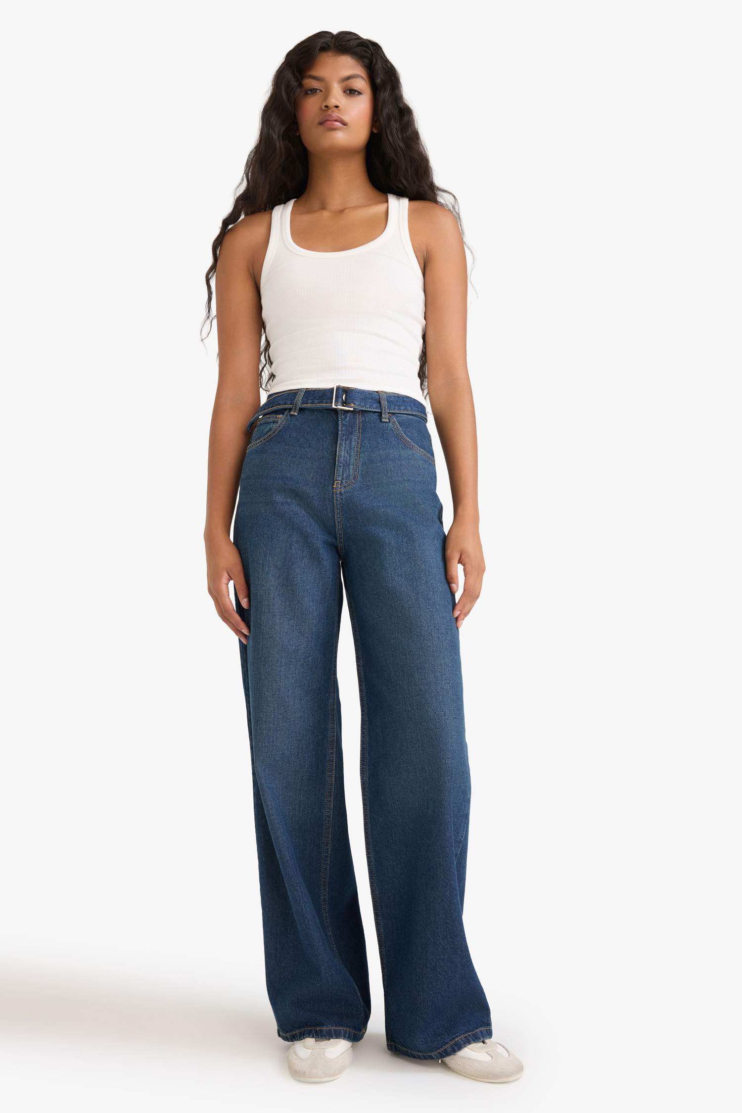 Wide Leg Yüksek Bel Uzun Jean Pantolon